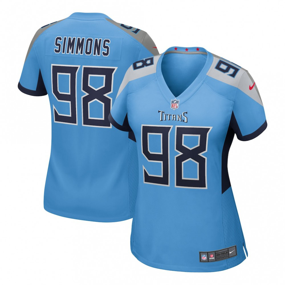 Jeffery Simmons Tennessee Titans Nike Women's Team Game Jersey - Light Blue-Profan Arena
