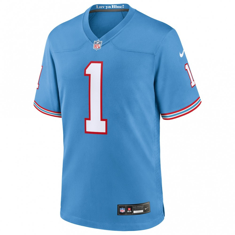 Cameron Ward Tennessee Titans Nike 2025 NFL Draft First Round Pick 2nd Alternate Game Jersey - Light Blue-Profan Arena