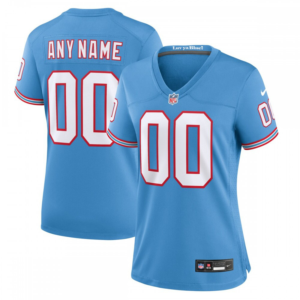 Tennessee Titans Nike Women's Oilers Throwback Custom Game Jersey - Light Blue-Profan Arena