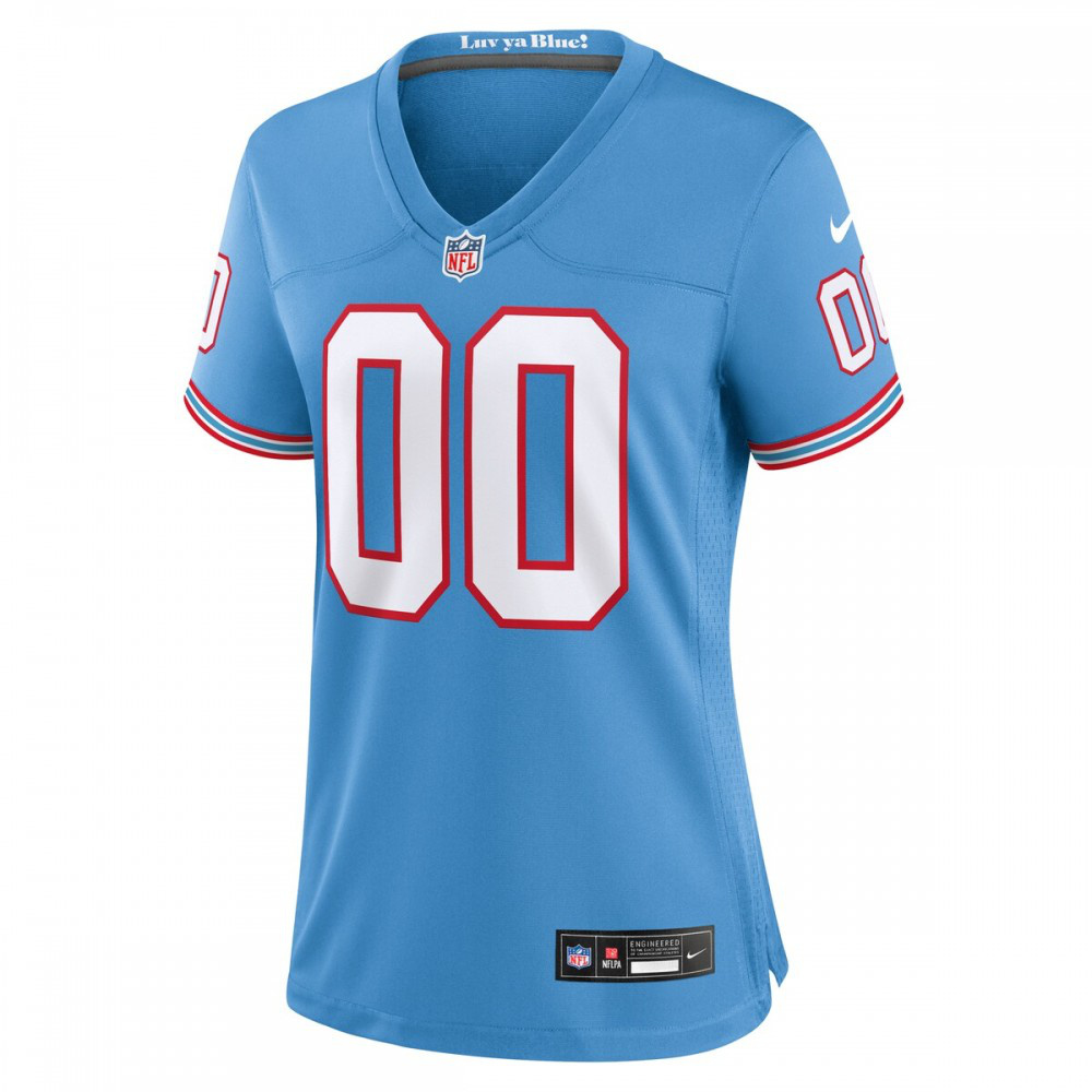Tennessee Titans Nike Women's Oilers Throwback Custom Game Jersey - Light Blue-Profan Arena