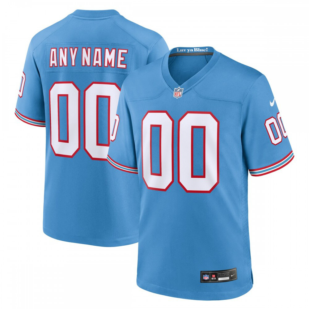 Tennessee Titans Nike Oilers Throwback Custom Game Jersey - Light Blue-Profan Arena