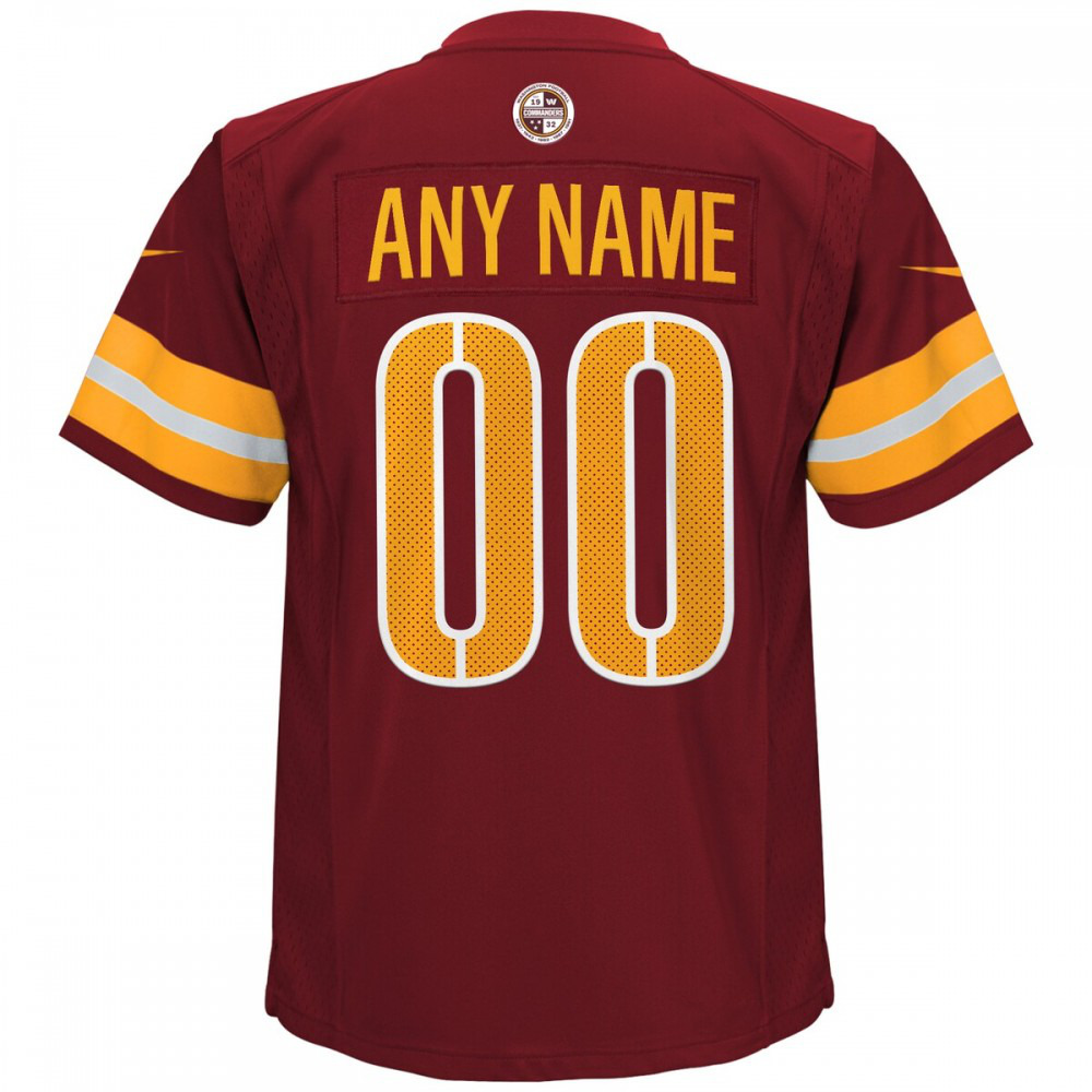 Washington Commanders Nike Youth Game Custom Player Jersey - Burgundy-Profan Arena