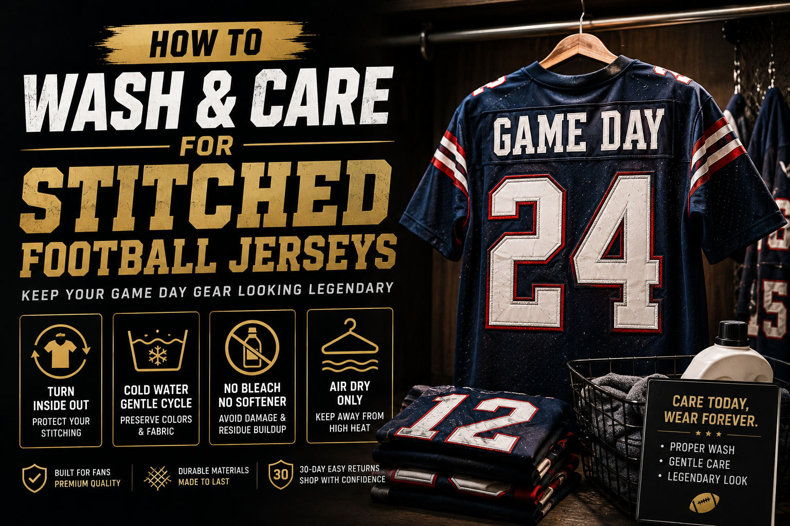 How to wash and care for stitched football jerseys without damage
