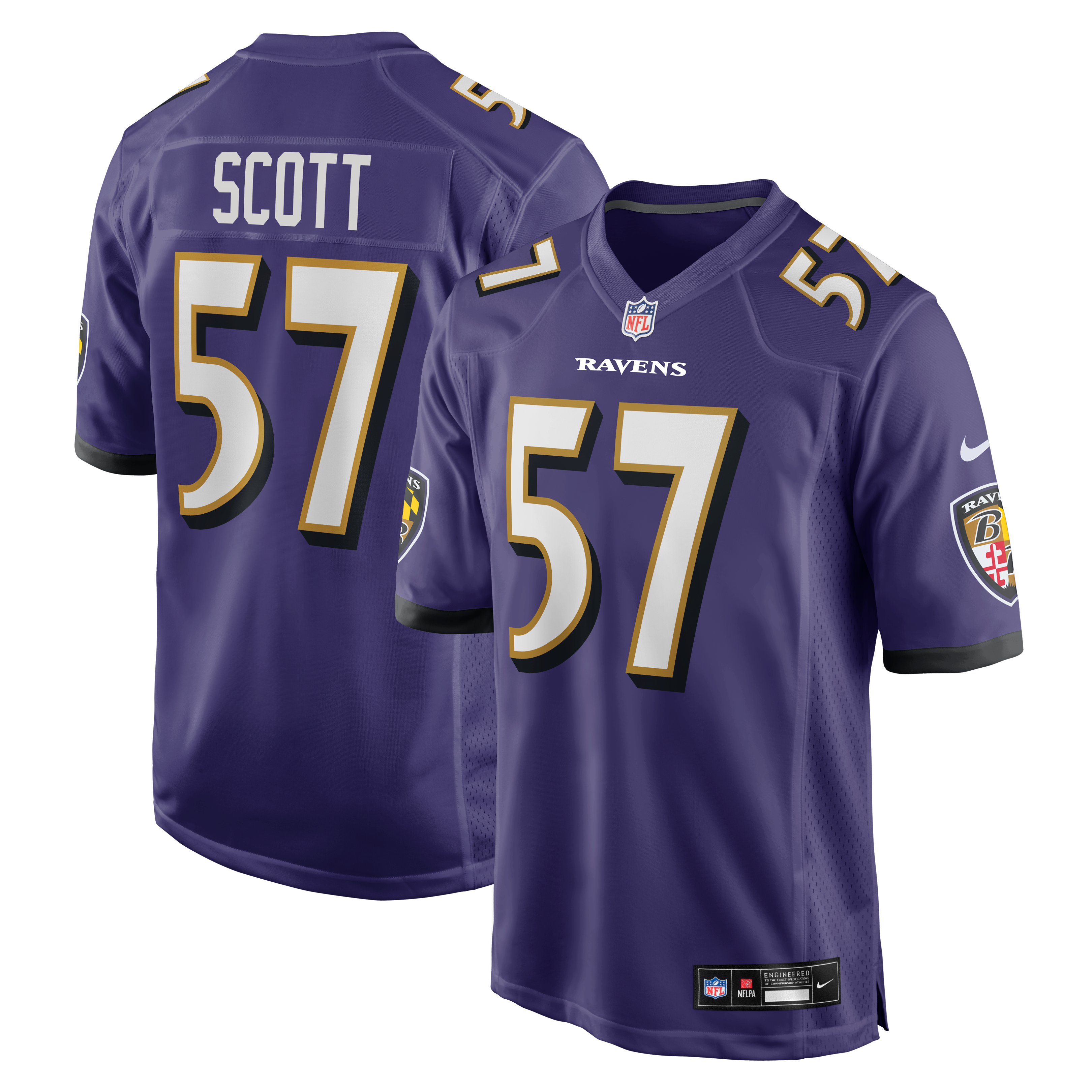 Bart Scott Baltimore Ravens Player Game Jersey - Purple