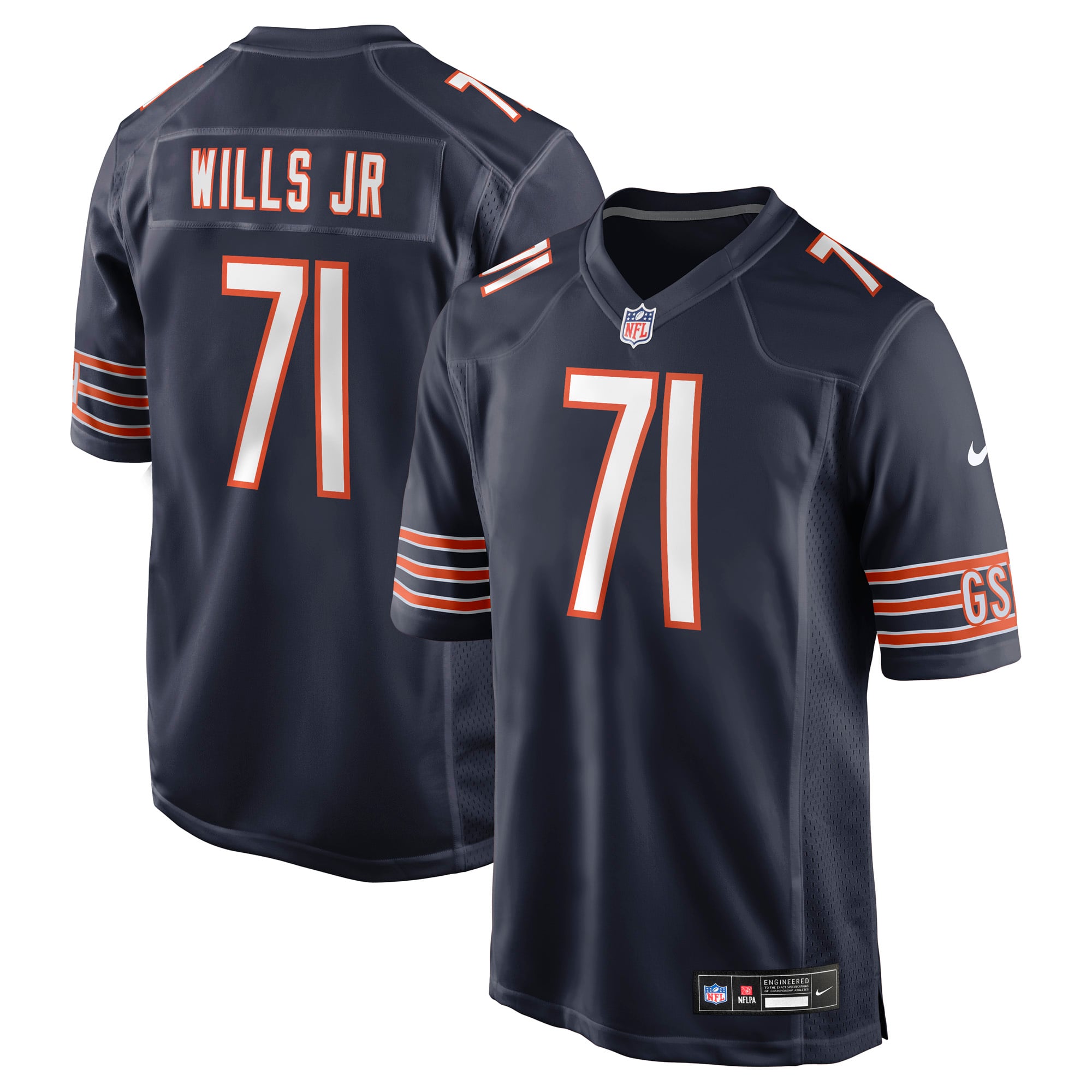 Jedrick Wills Jr. Chicago Bears Team Game Jersey - Navy