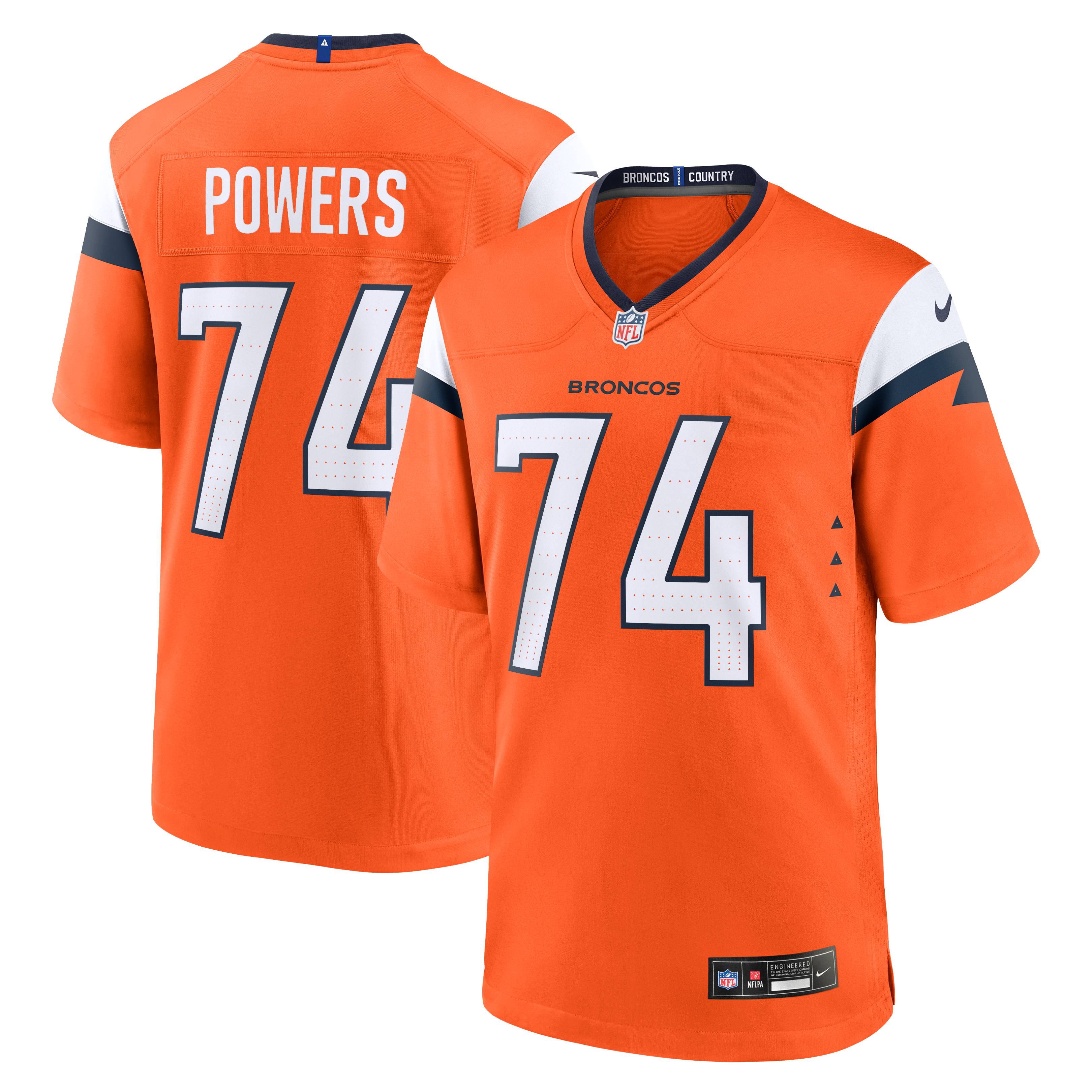 Ben Powers Denver Broncos Team Game Jersey - Orange