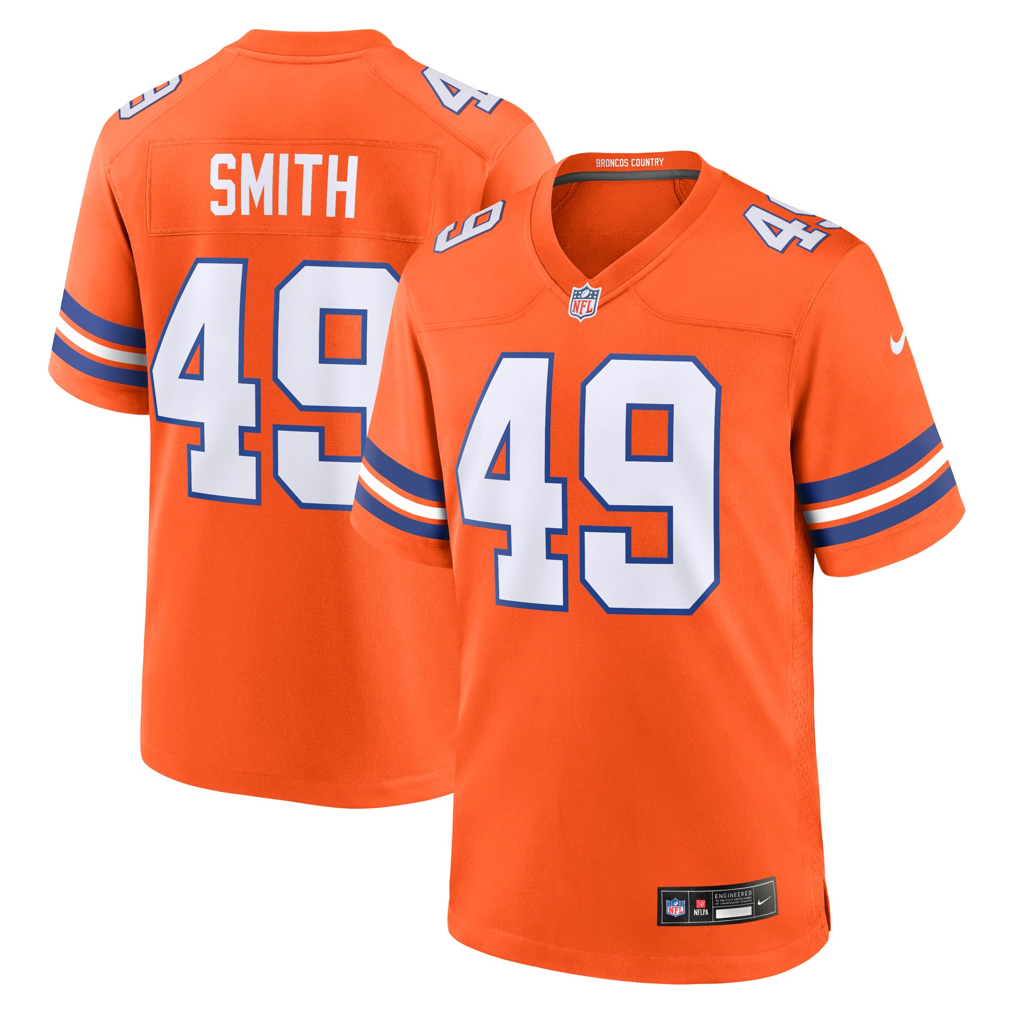 Dennis Smith Denver Broncos Player Alternate Game Jersey - Orange