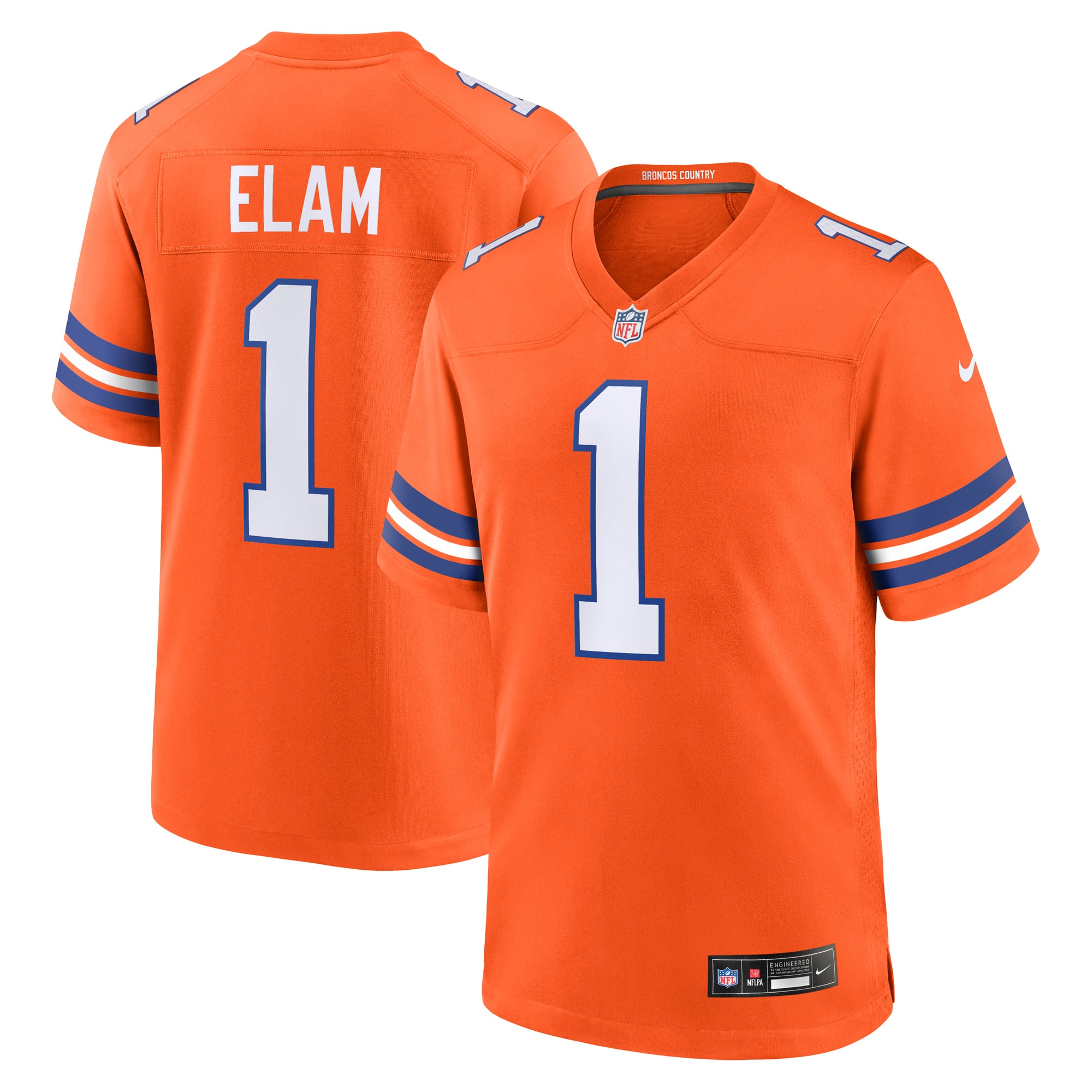 Jason Elam Denver Broncos Player Alternate Game Jersey - Orange