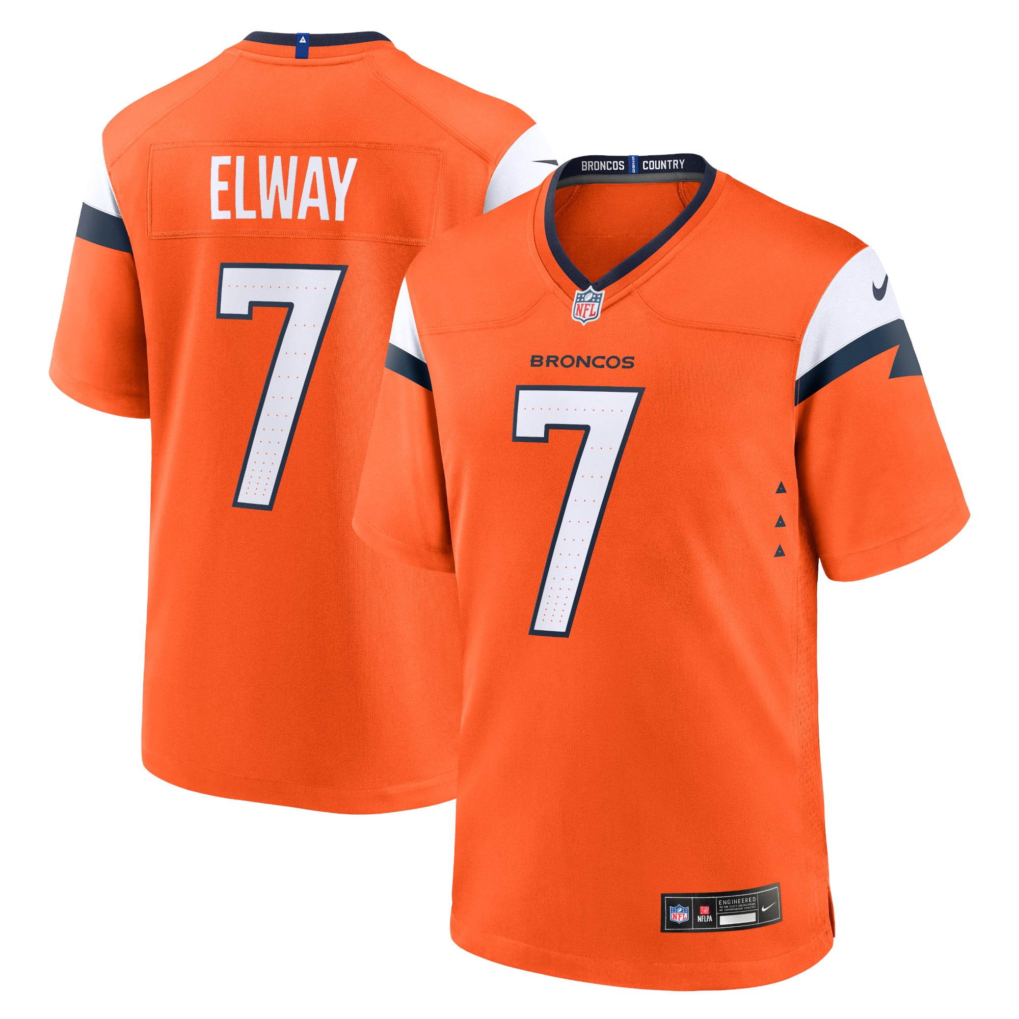 John Elway Denver Broncos Team Player Game Jersey - Orange