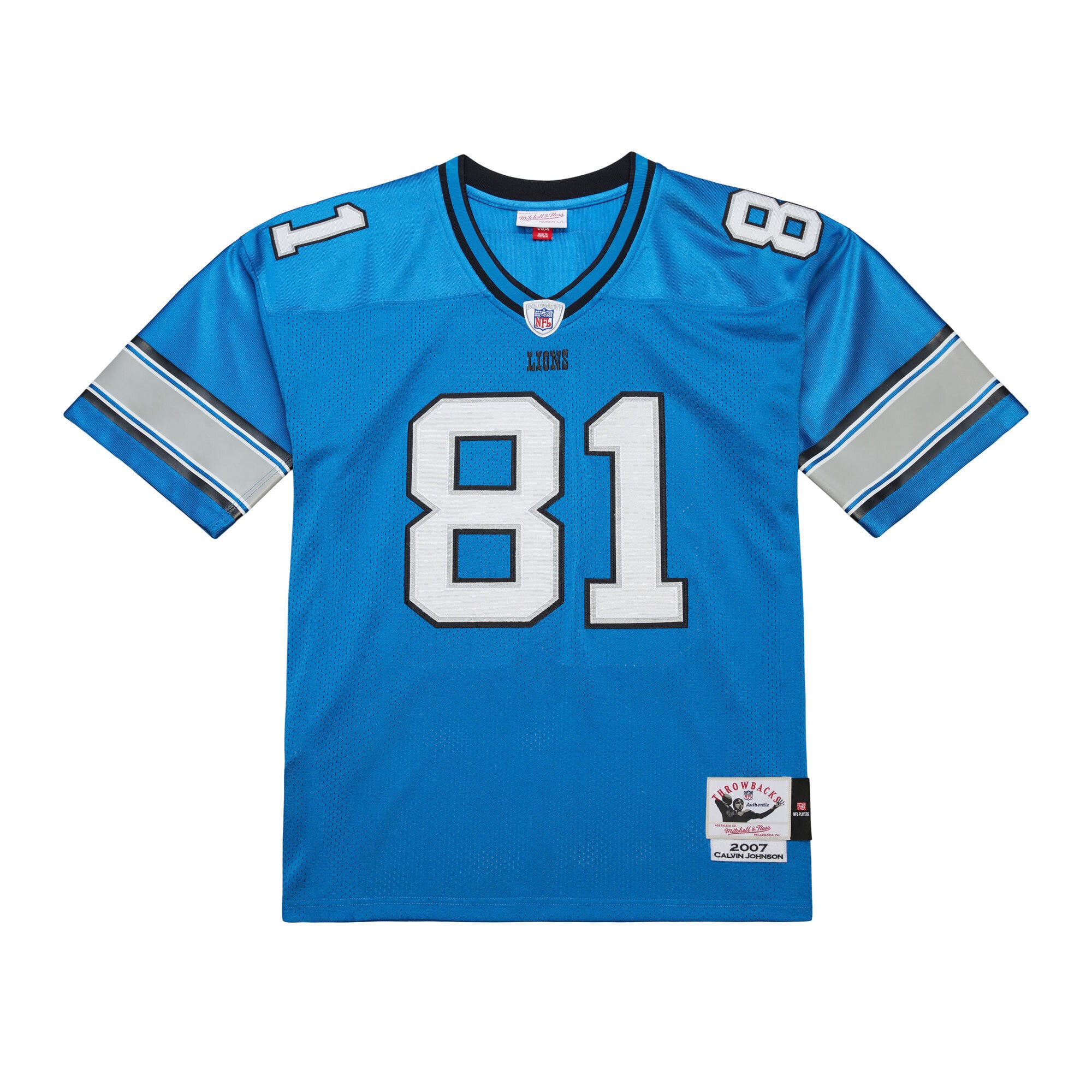Calvin Johnson Detroit Lions Player Throwback Jersey - Blue