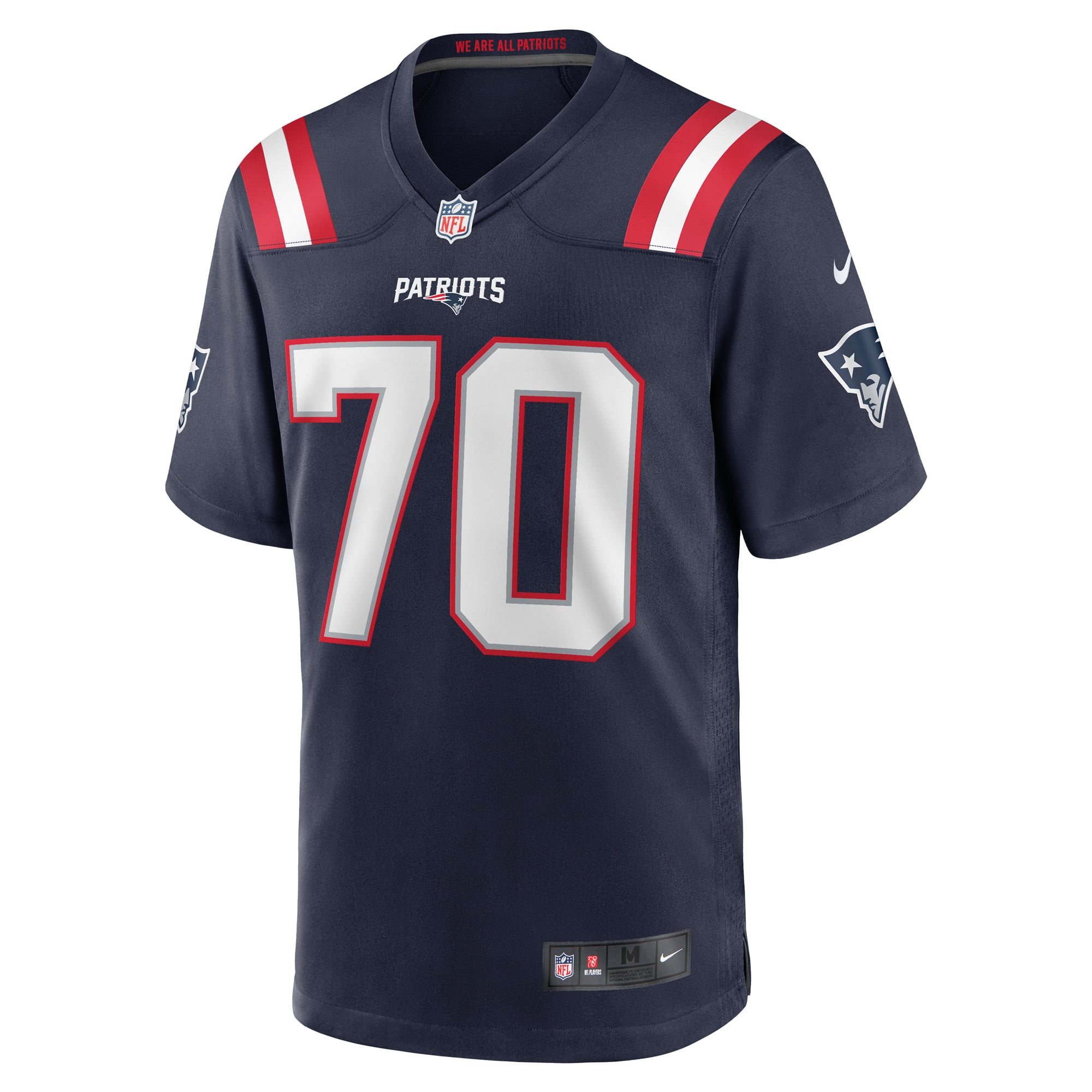 Caedan Wallace New England Patriots Game Jersey - Navy