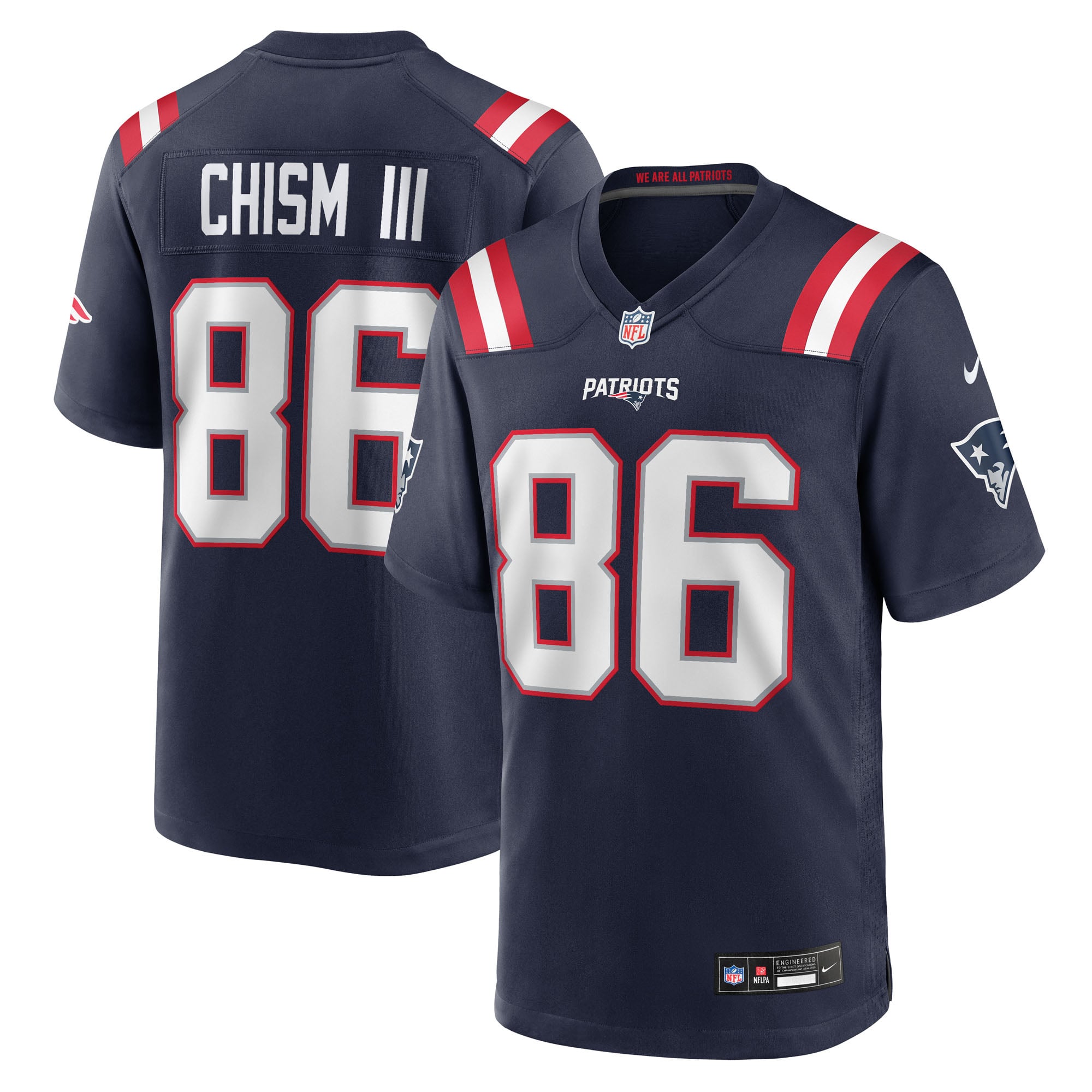 Efton Chism III New England Patriots Team Game Jersey - Navy