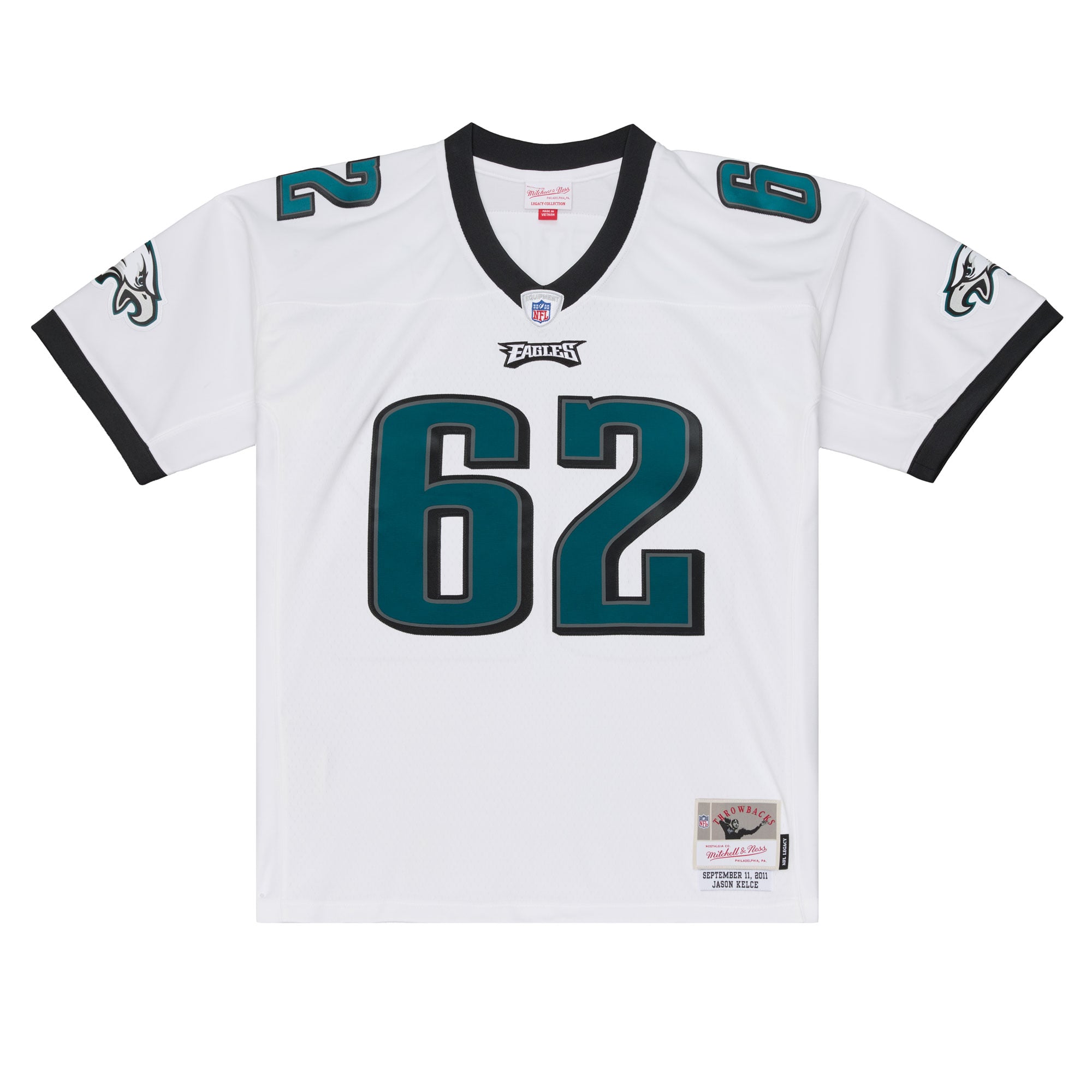 Jason Kelce Philadelphia Eagles Player Throwback Jersey - White