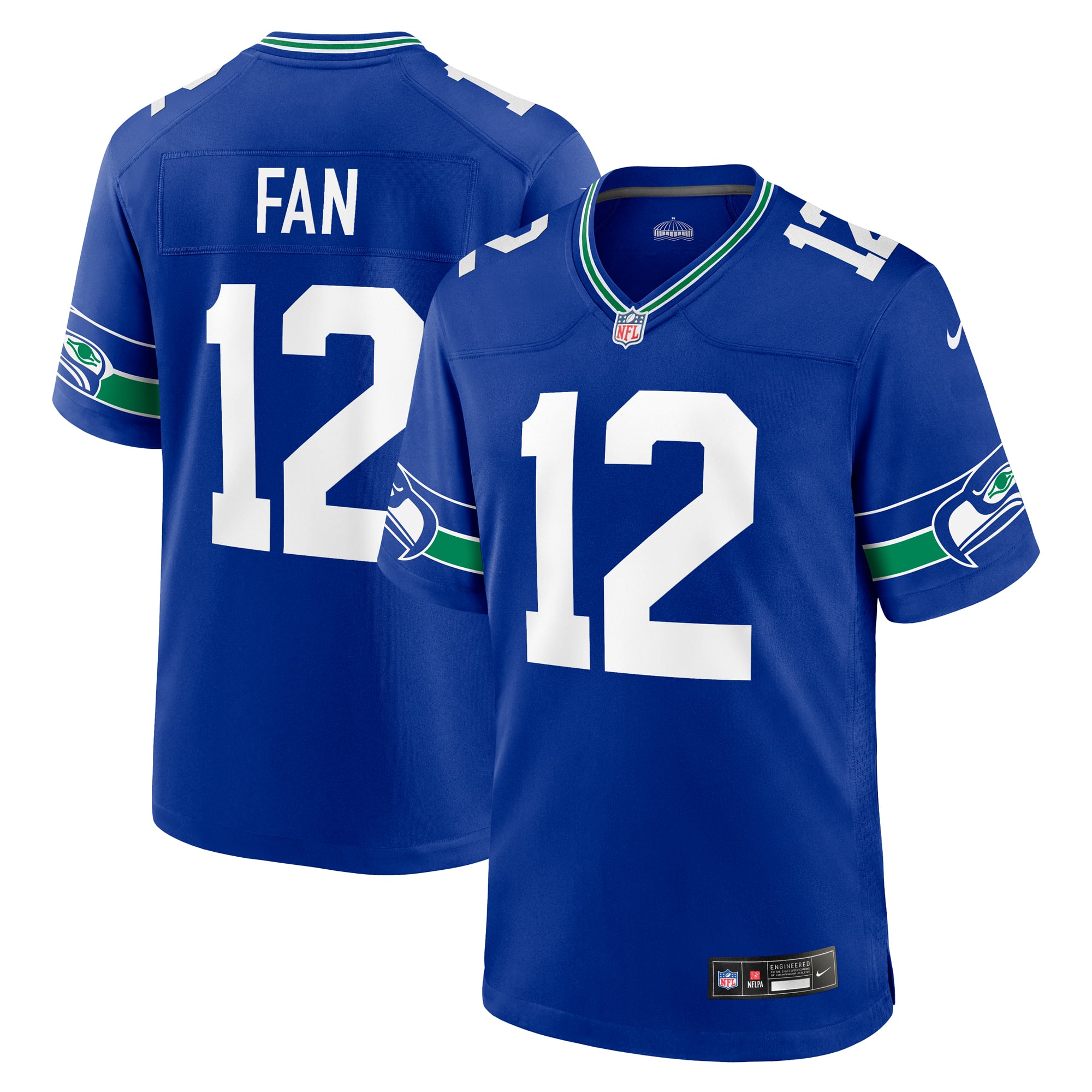 12s Seattle Seahawks Player Throwback Game Jersey - Royal