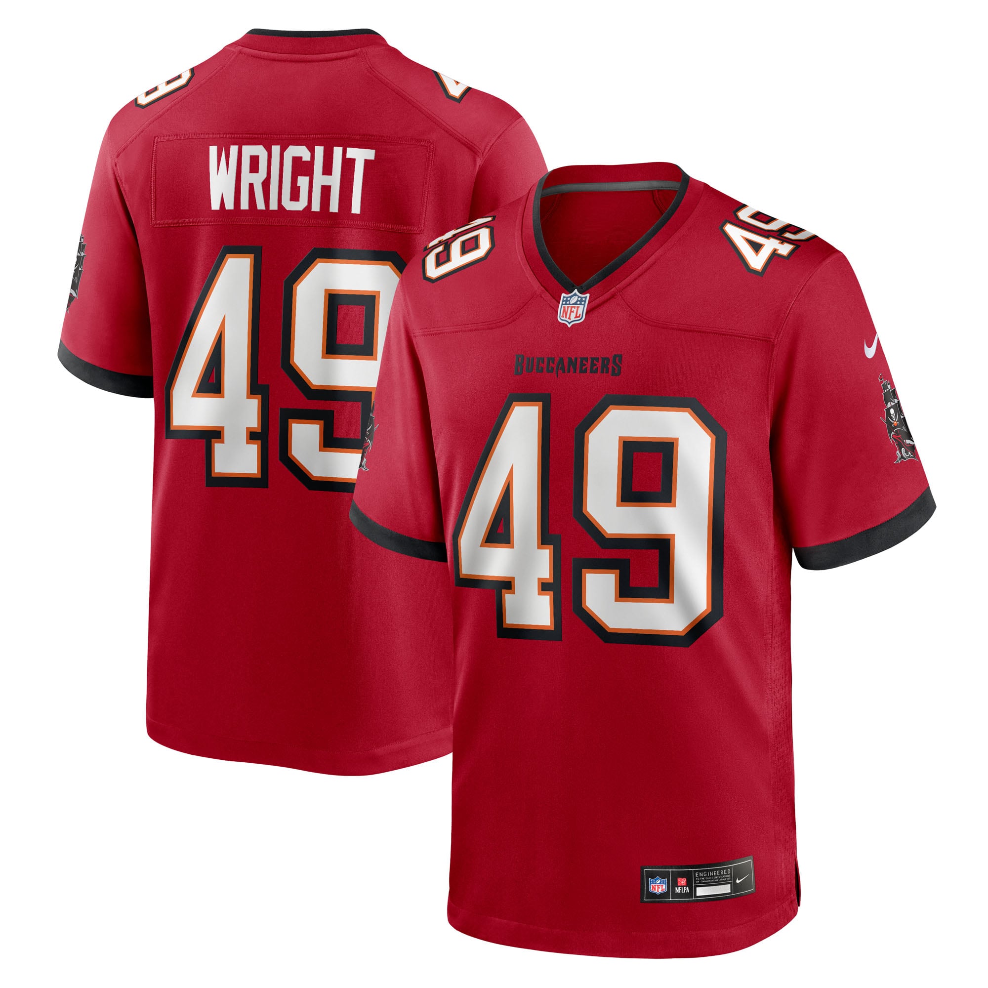 Owen Wright Tampa Bay Buccaneers Team Game Jersey - Red