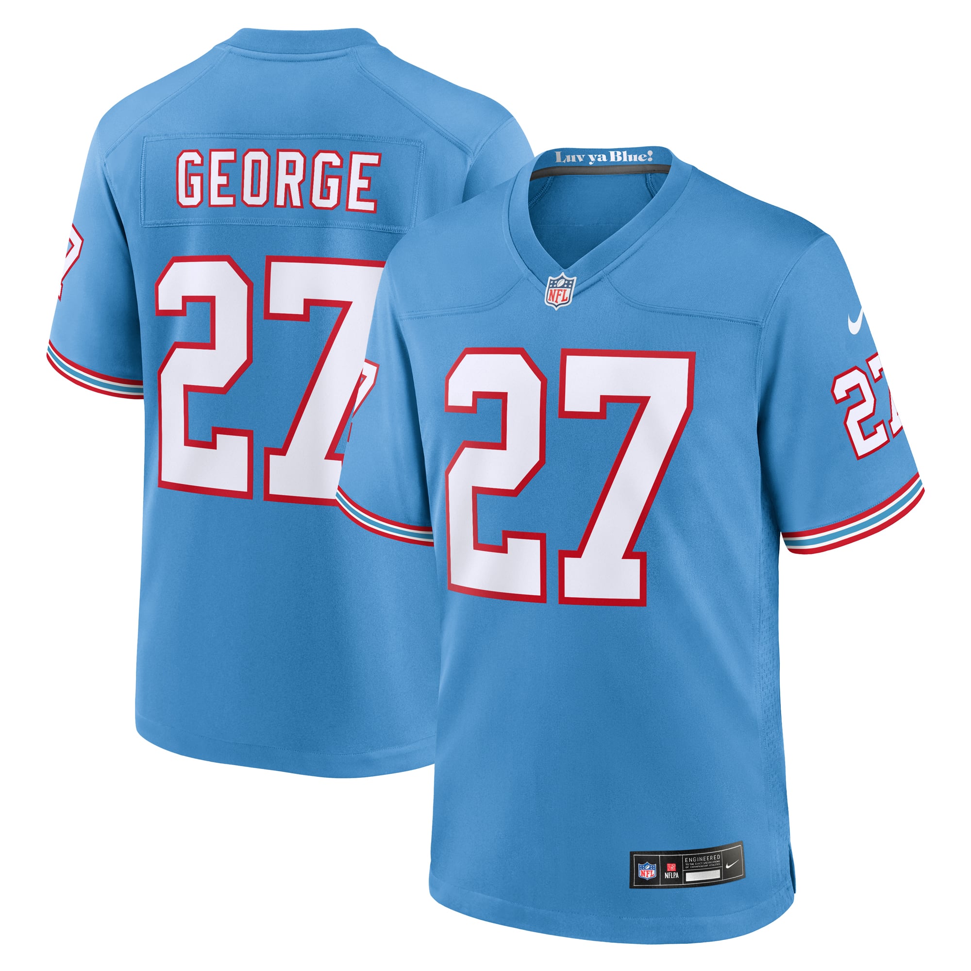 Eddie George Tennessee Titans Player Alternate Game Jersey - Light Blue