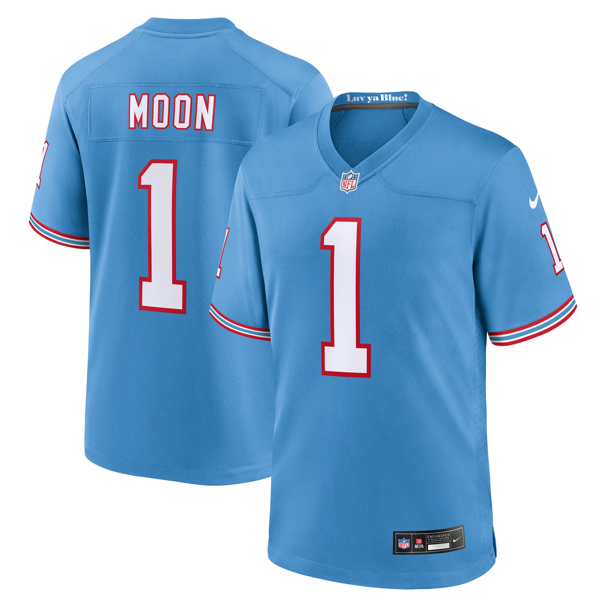 Warren Moon Tennessee Titans Player Alternate Game Jersey - Light Blue