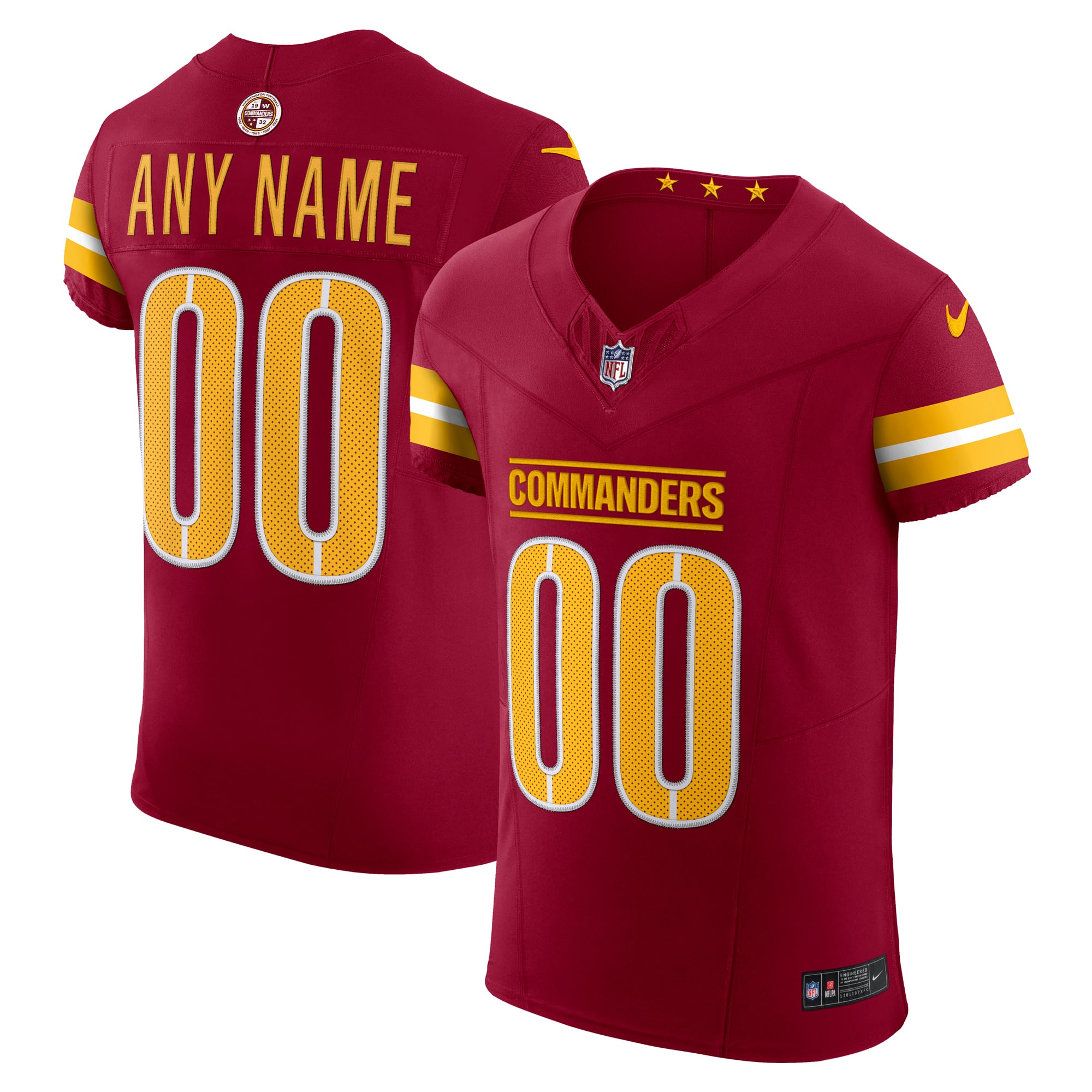 Washington Commanders Team Vapor F.U.S.E. Elite Custom Jersey