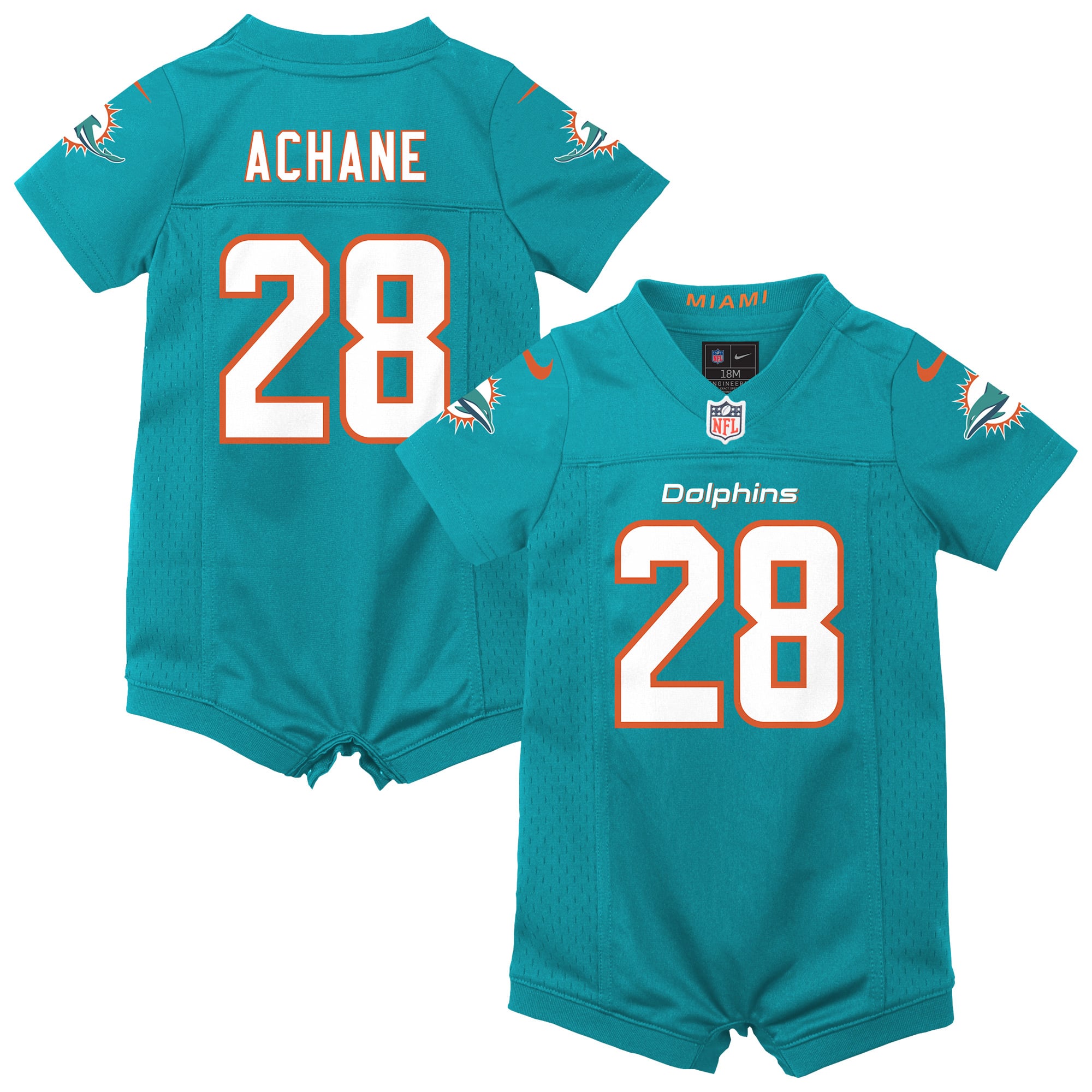 De’Von Achane Miami Dolphins Infant Game Jersey - Aqua