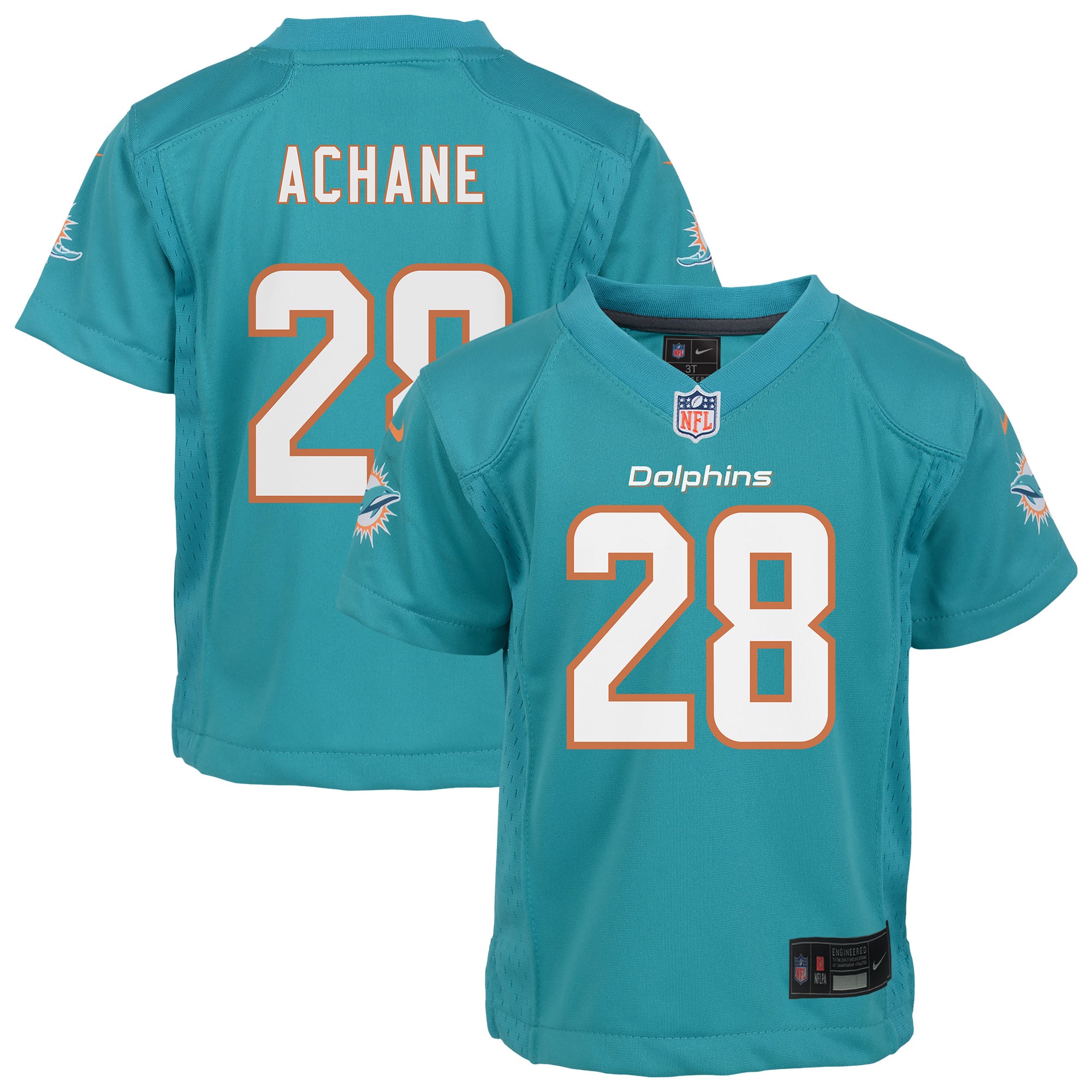 De’Von Achane Miami Dolphins Toddler Game Jersey - Aqua