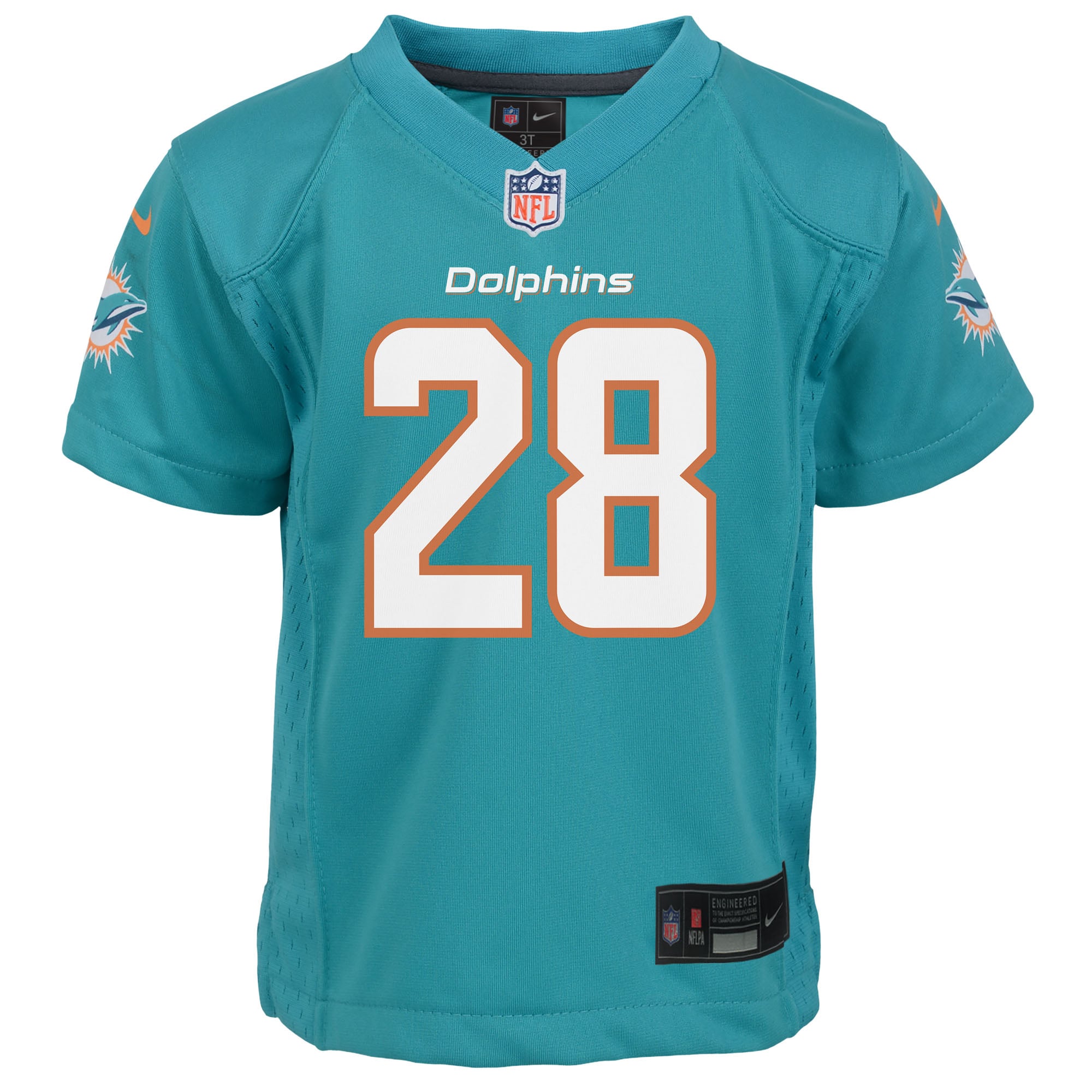 De’Von Achane Miami Dolphins Infant Team Player Game Jersey - Aqua