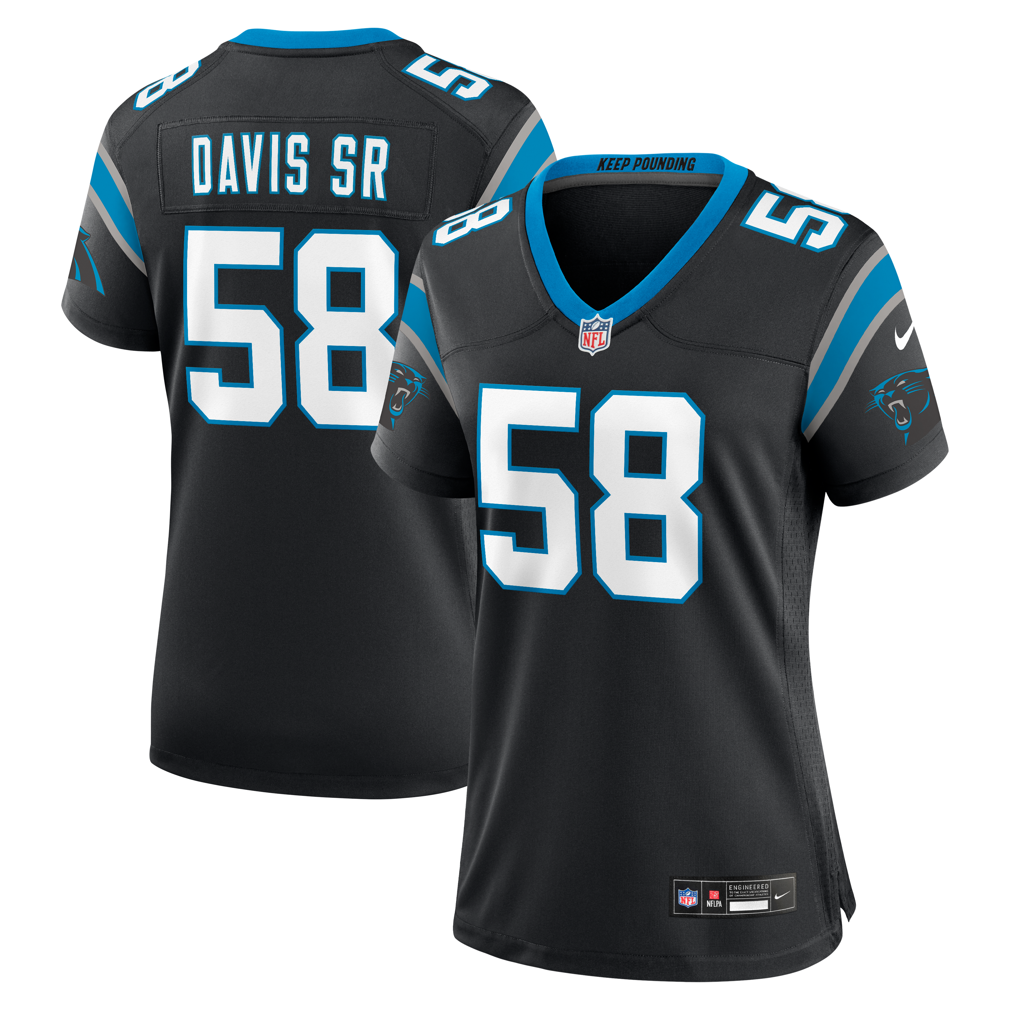 Thomas Davis Sr. Carolina Panthers Women's Team Game Jersey - Black