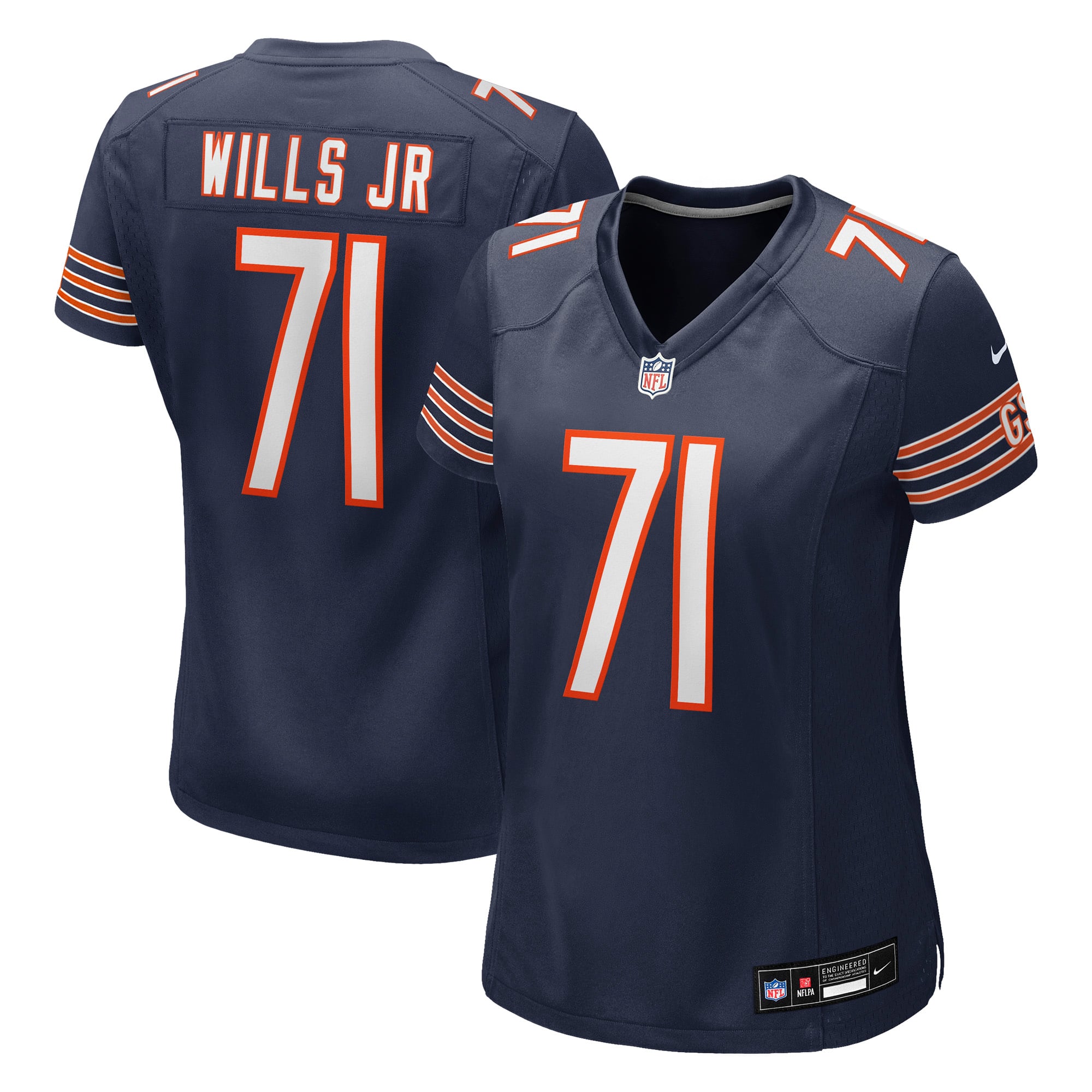 Jedrick Wills Jr. Chicago Bears Women's Team Game Jersey - Navy