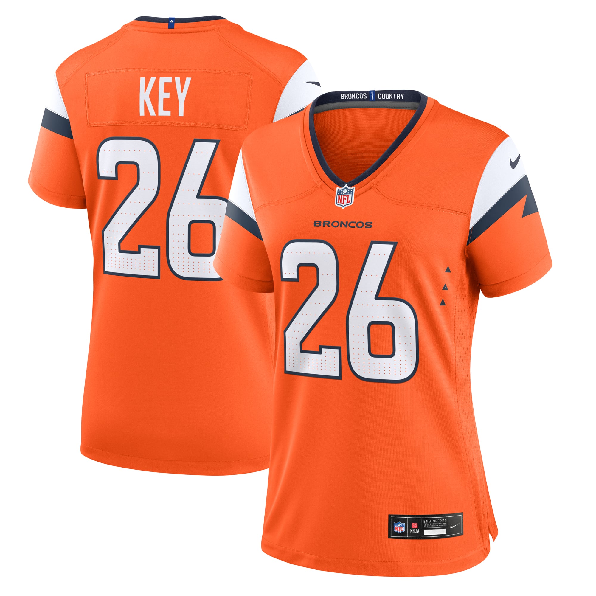 Devon Key Denver Broncos Women's Team Game Jersey - Orange