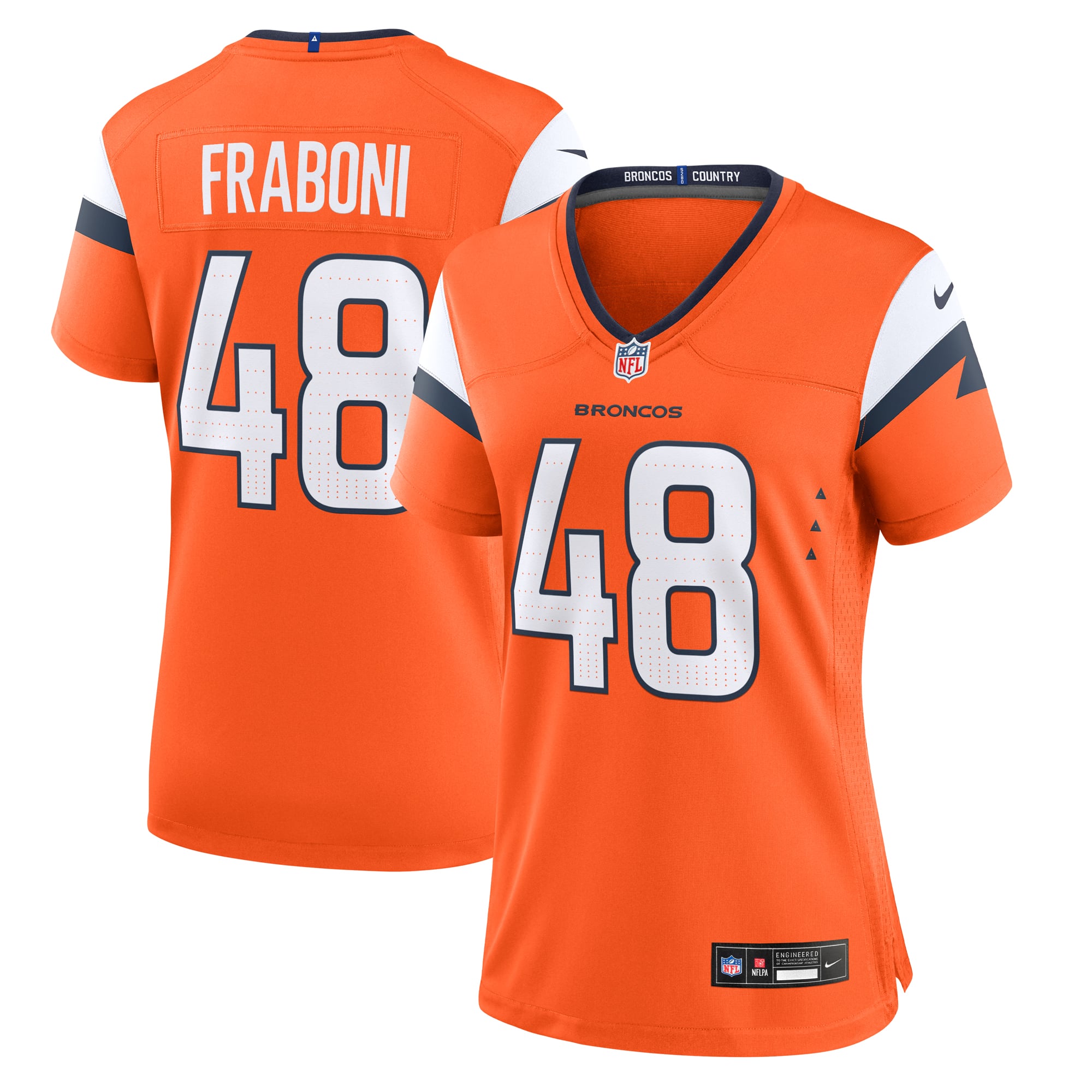 Mitchell Fraboni Denver Broncos Women's Team Game Throwback Jersey - Orange