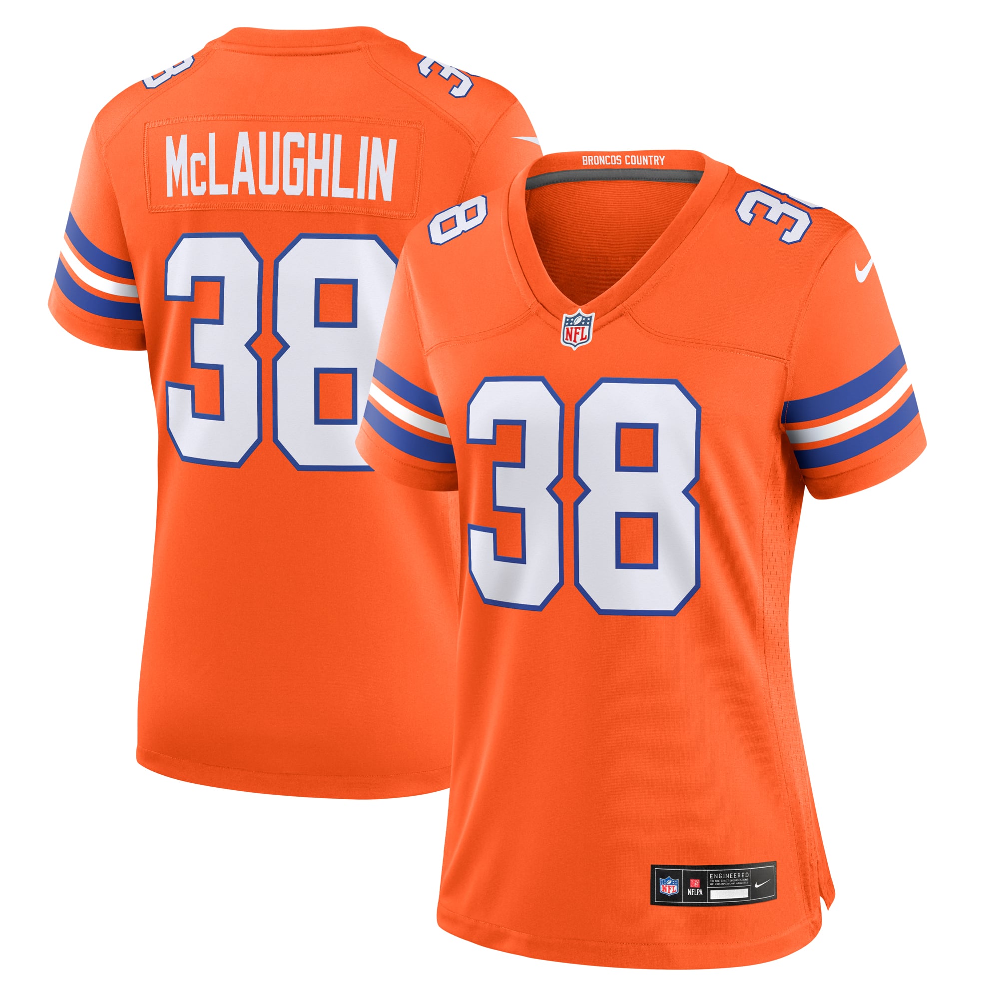 Jaleel McLaughlin Denver Broncos Women's Player Throwback Game Jersey - Orange
