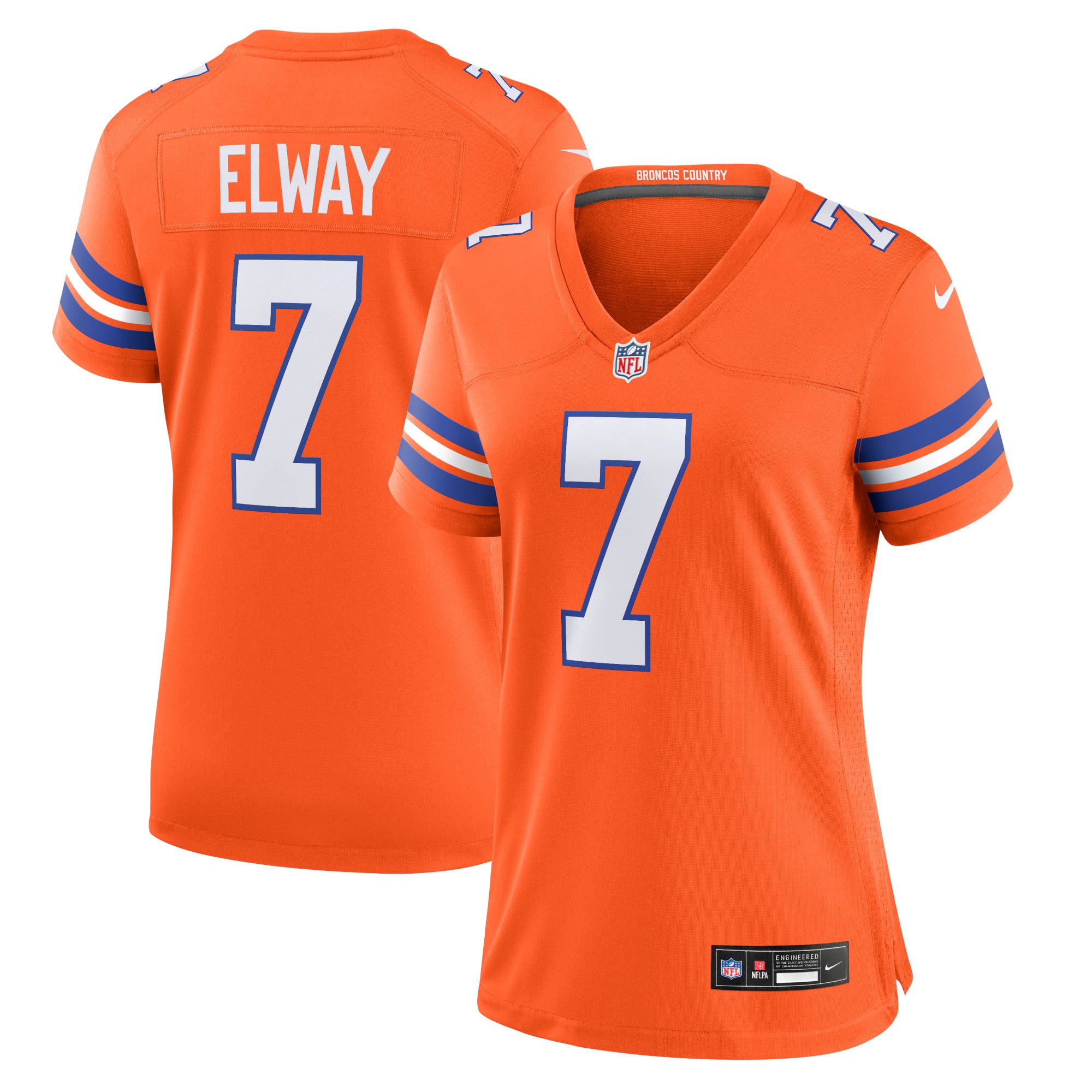 John Elway Denver Broncos Women's Player Throwback Game Jersey - Orange