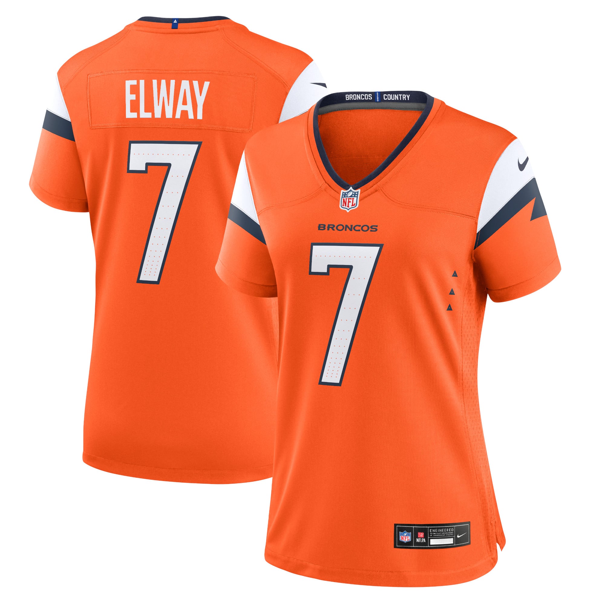 John Elway Denver Broncos Women's Team Player Game Jersey - Orange