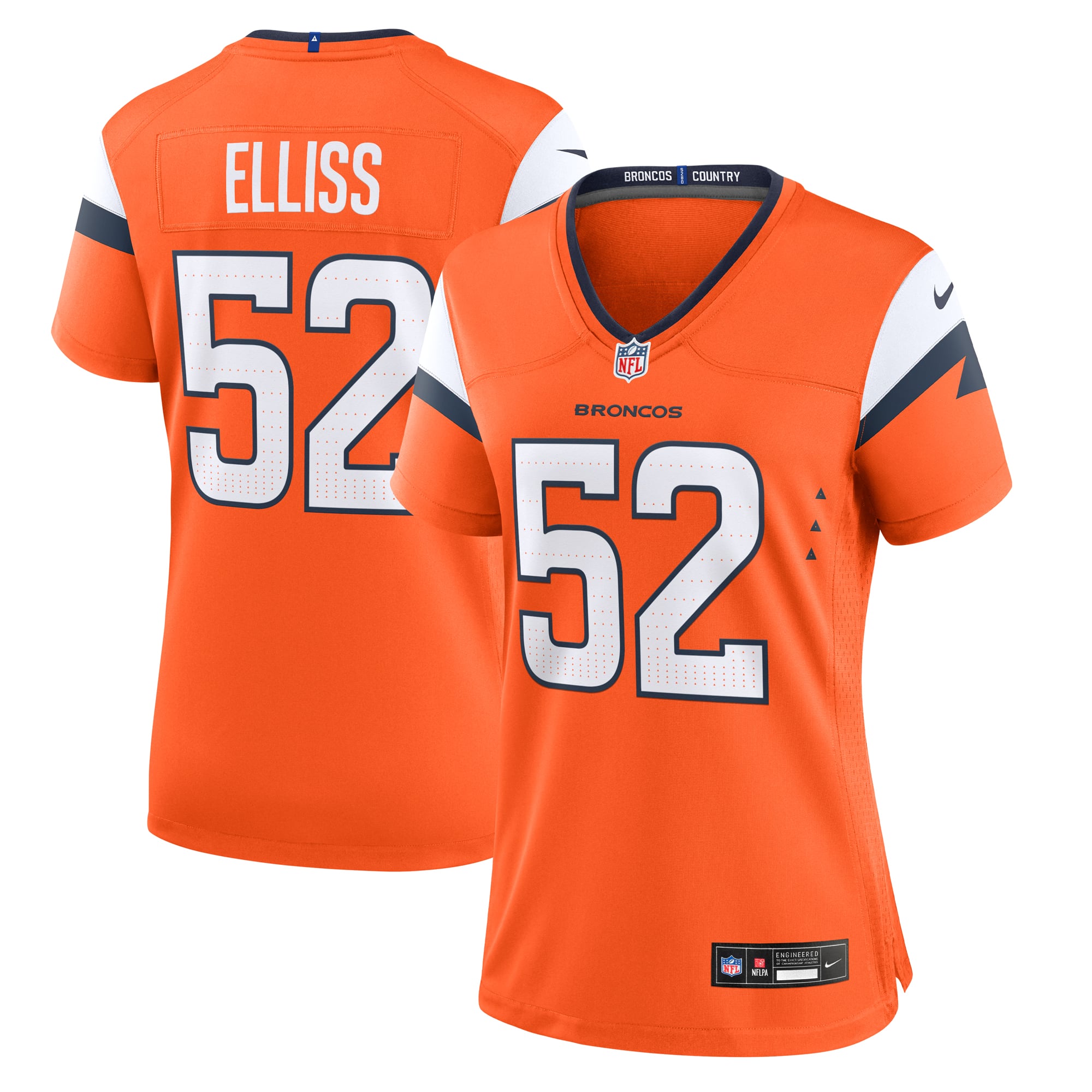 Jonah Elliss Denver Broncos Women's Team Game Jersey - Orange