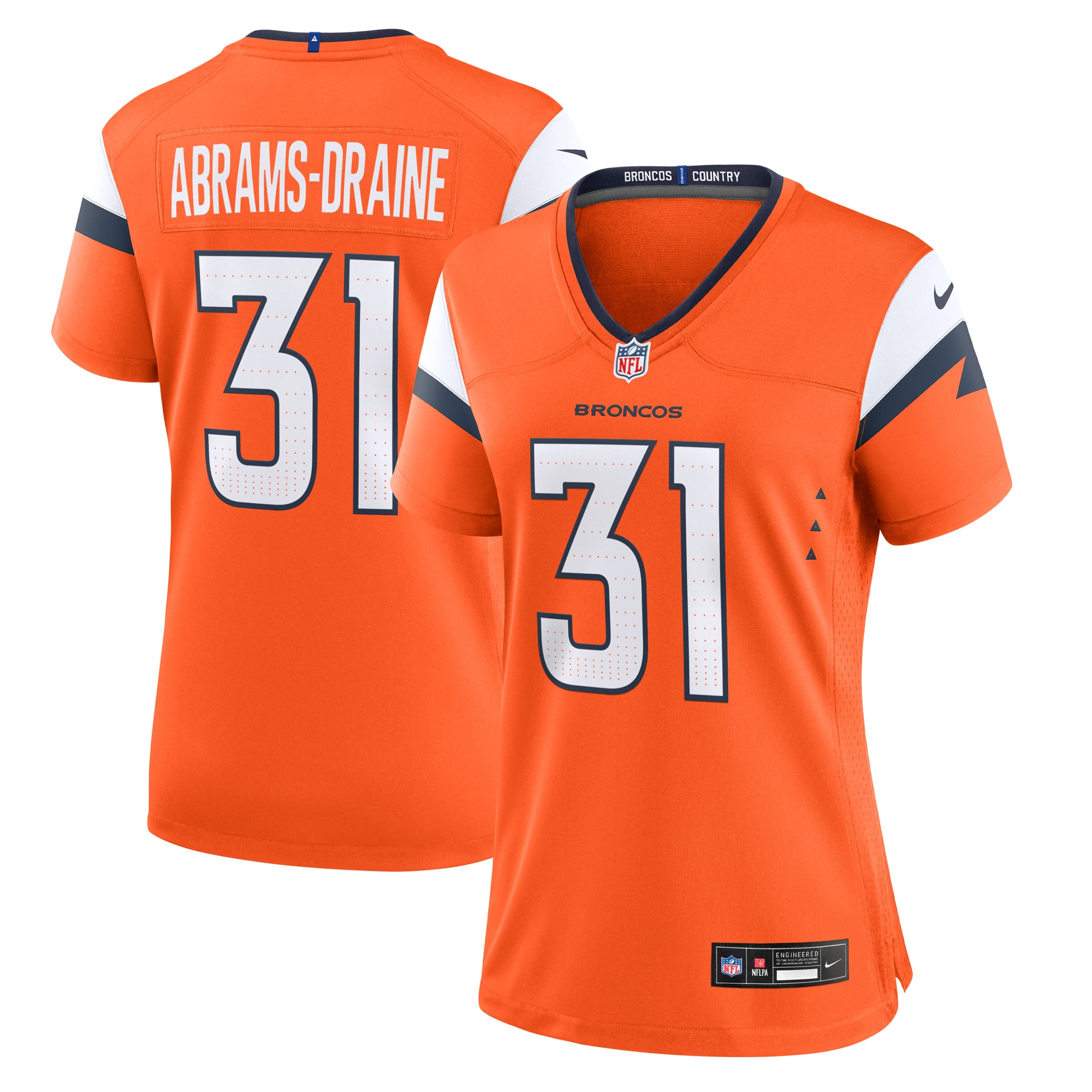 Kris Abrams-Draine Denver Broncos Women's Team Game Jersey - Orange