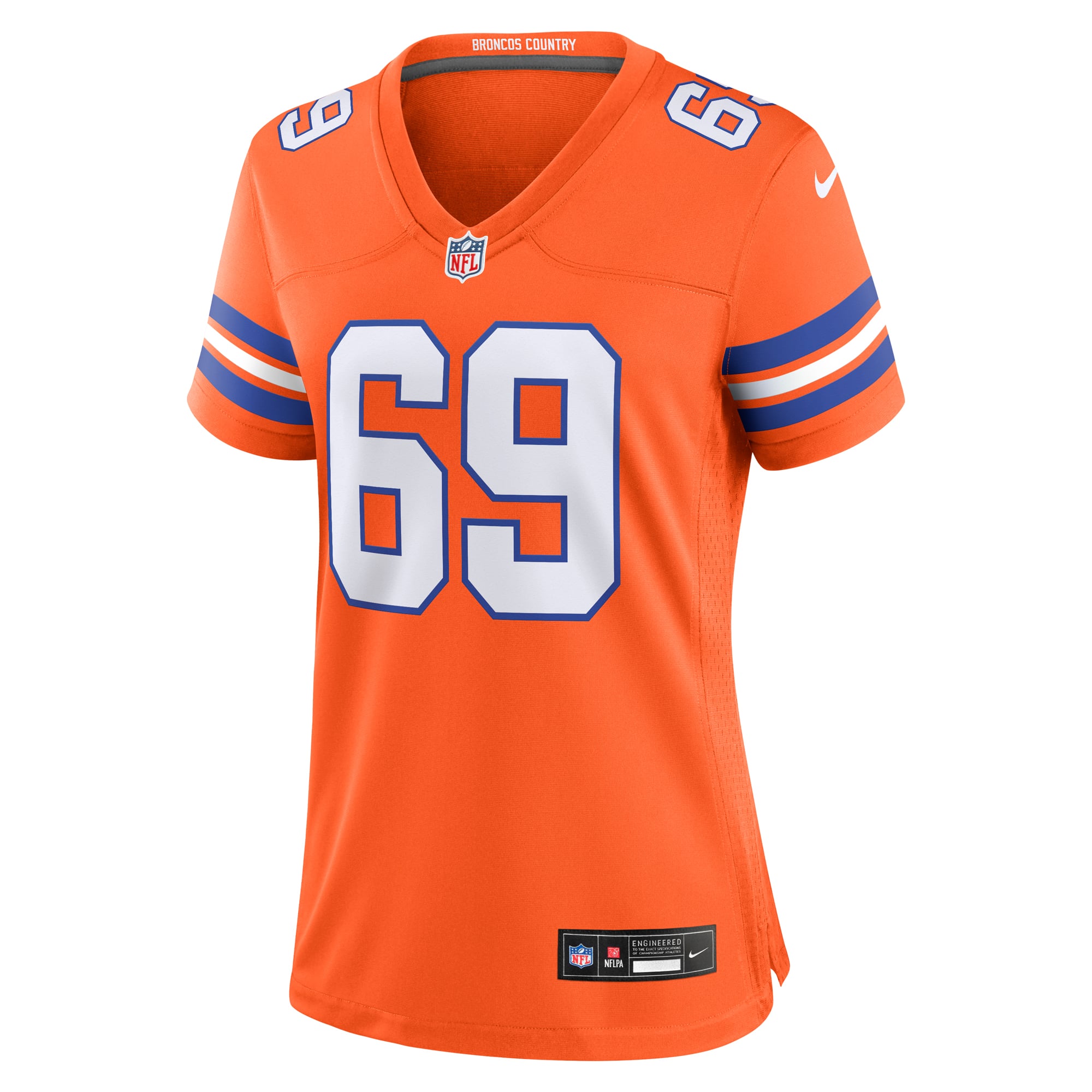 Mark Schlereth Denver Broncos Women's Player Throwback Game Jersey - Orange