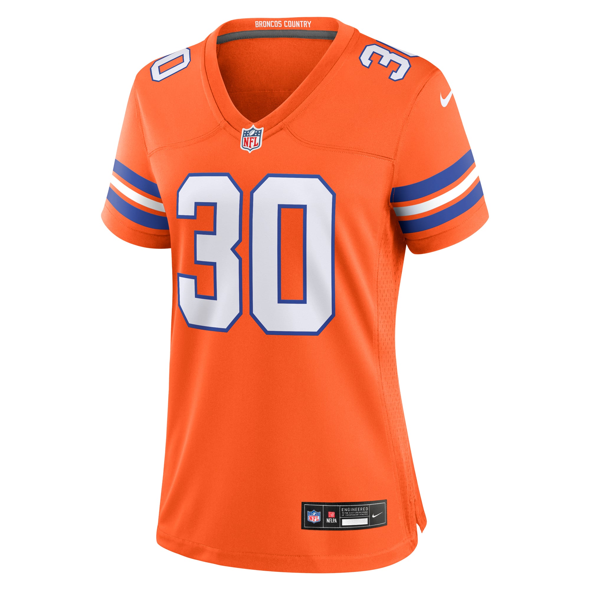 Terrell Davis Denver Broncos Women's Player Throwback Game Jersey - Orange