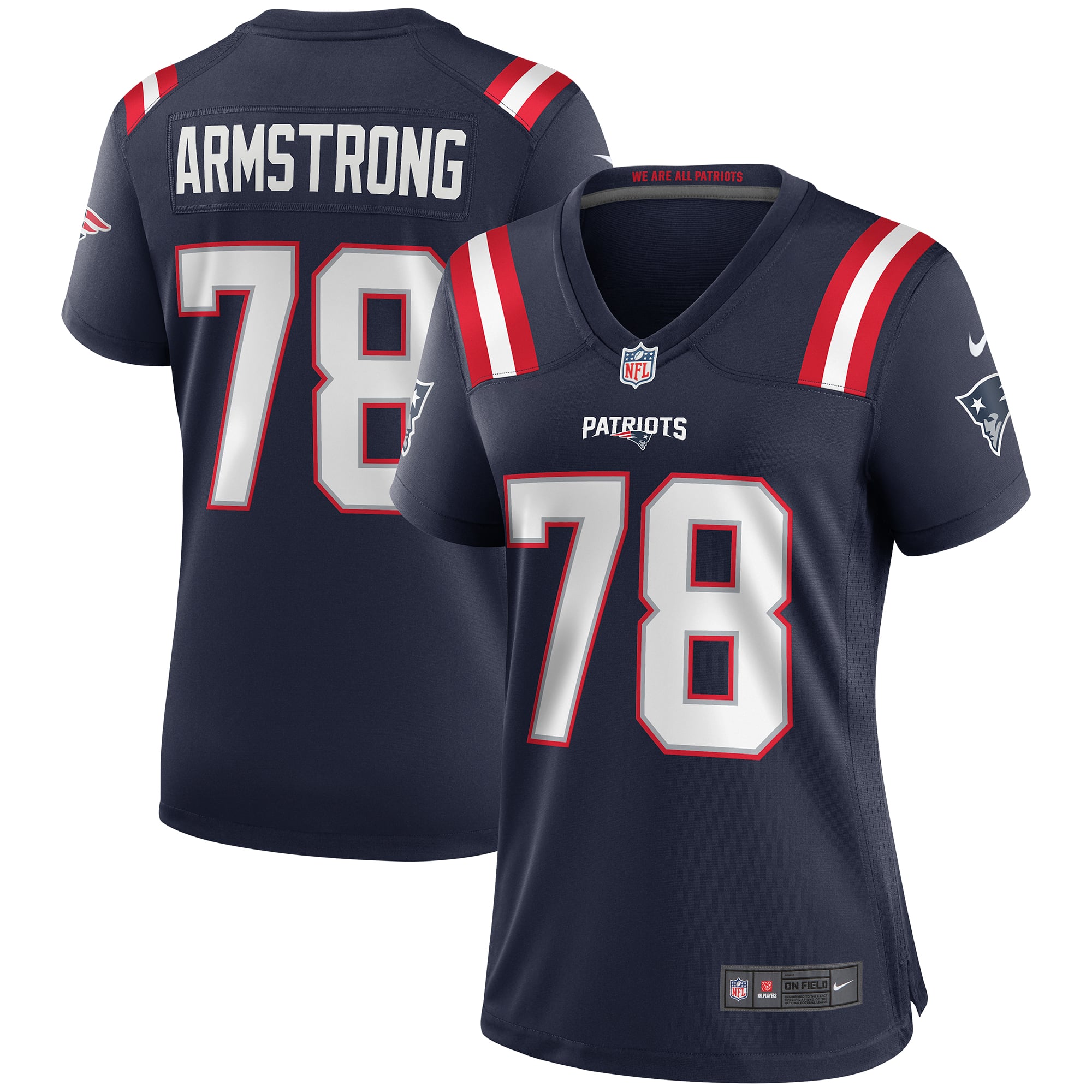 Bruce Armstrong New England Patriots Women's Player Game Jersey - Navy