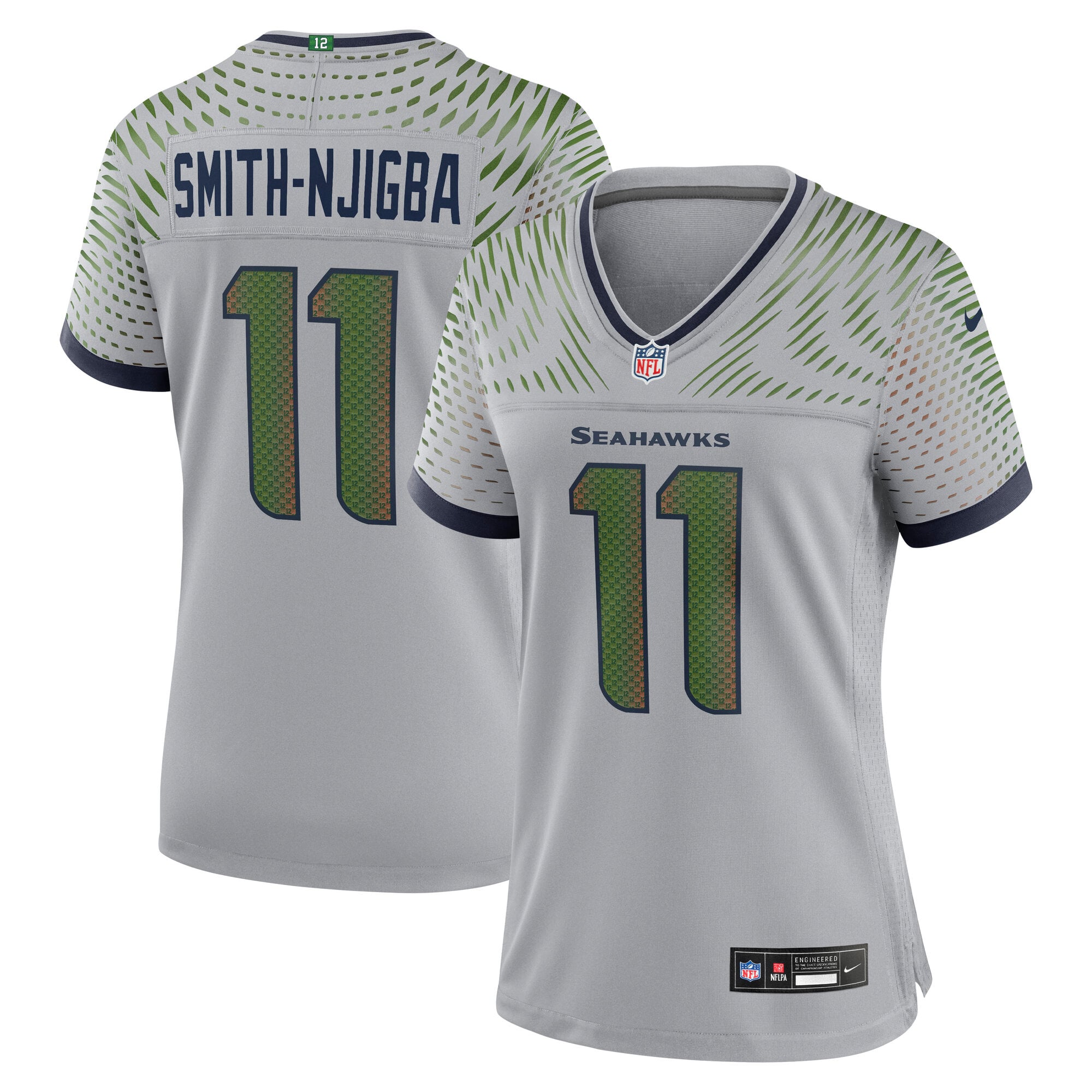Jaxon Smith-Njigba Seattle Seahawks Women's Rivalries Game Jersey - Gray