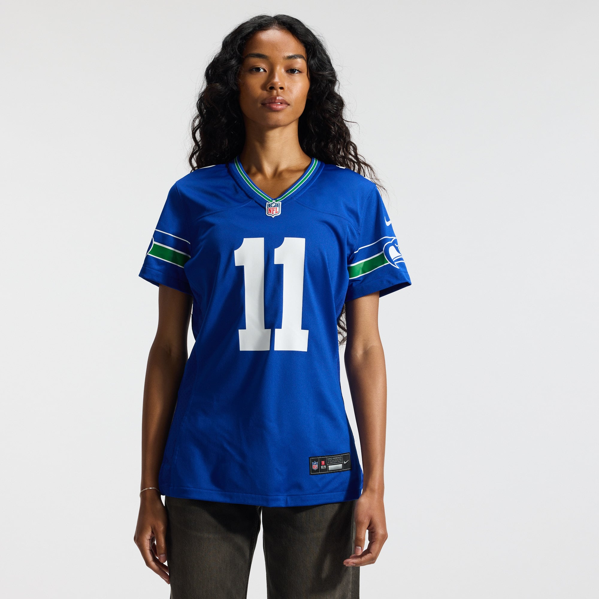 Jaxon Smith-Njigba Seattle Seahawks Women's Player Throwback Game Jersey - Royal