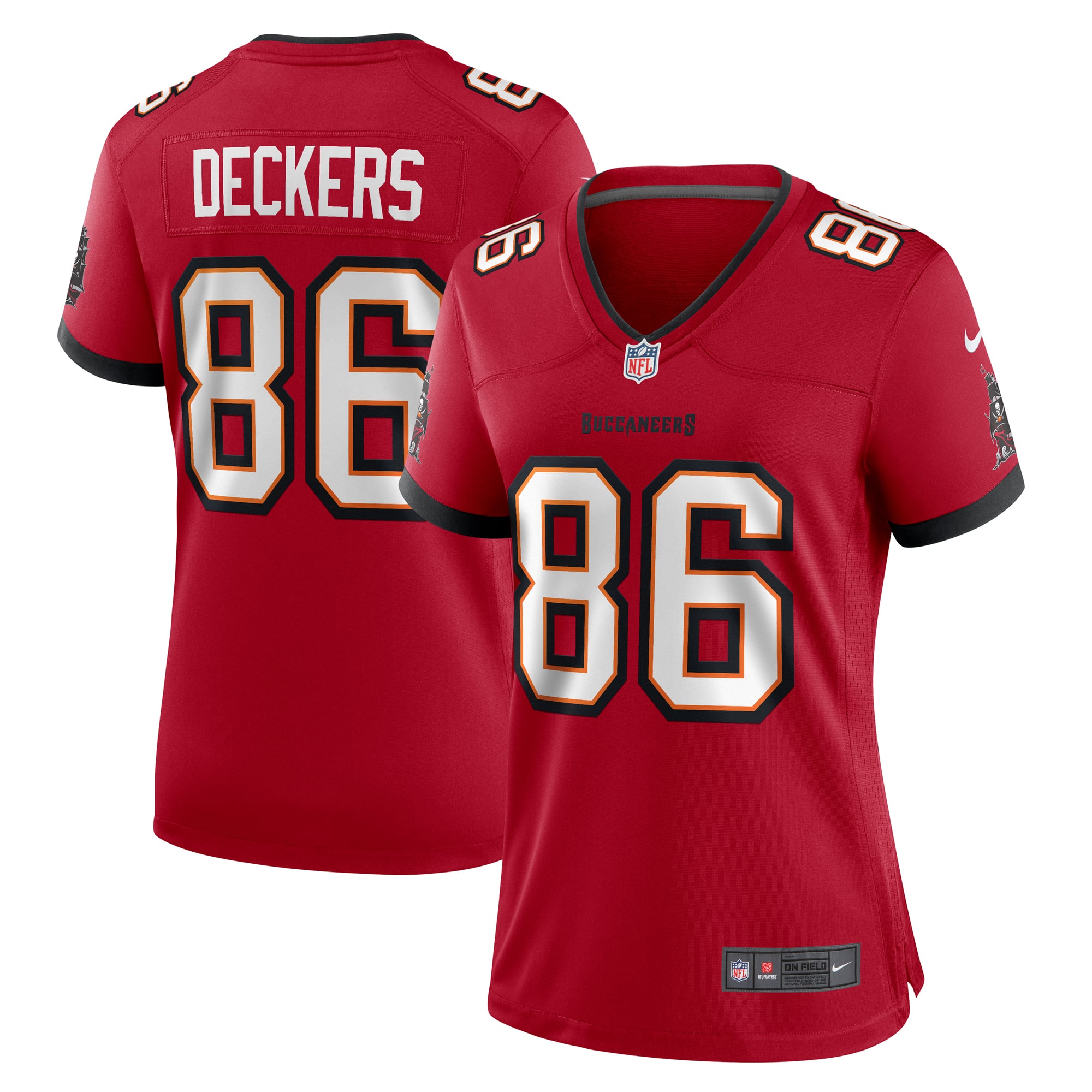 Evan Deckers Tampa Bay Buccaneers Women's Team Game Jersey - Red