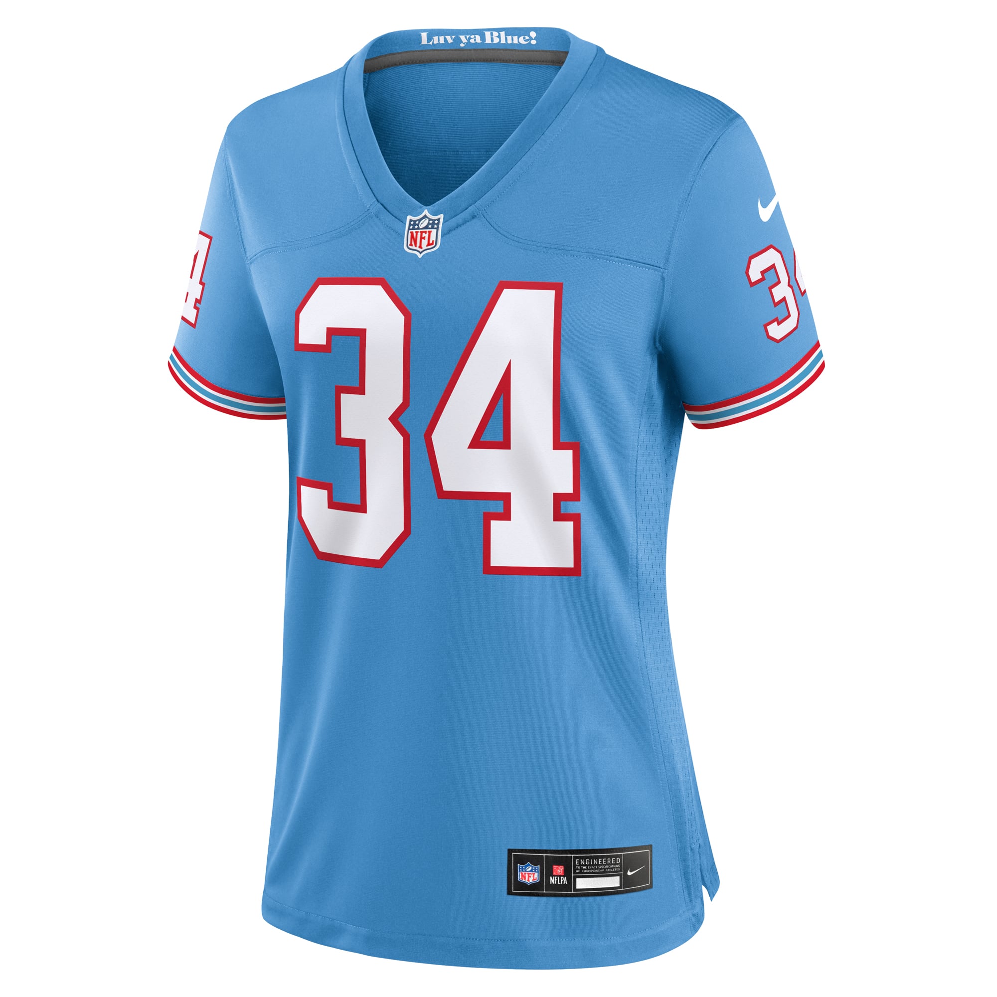 Earl Campbell Tennessee Titans Women's Player Throwback Game Jersey - Light Blue