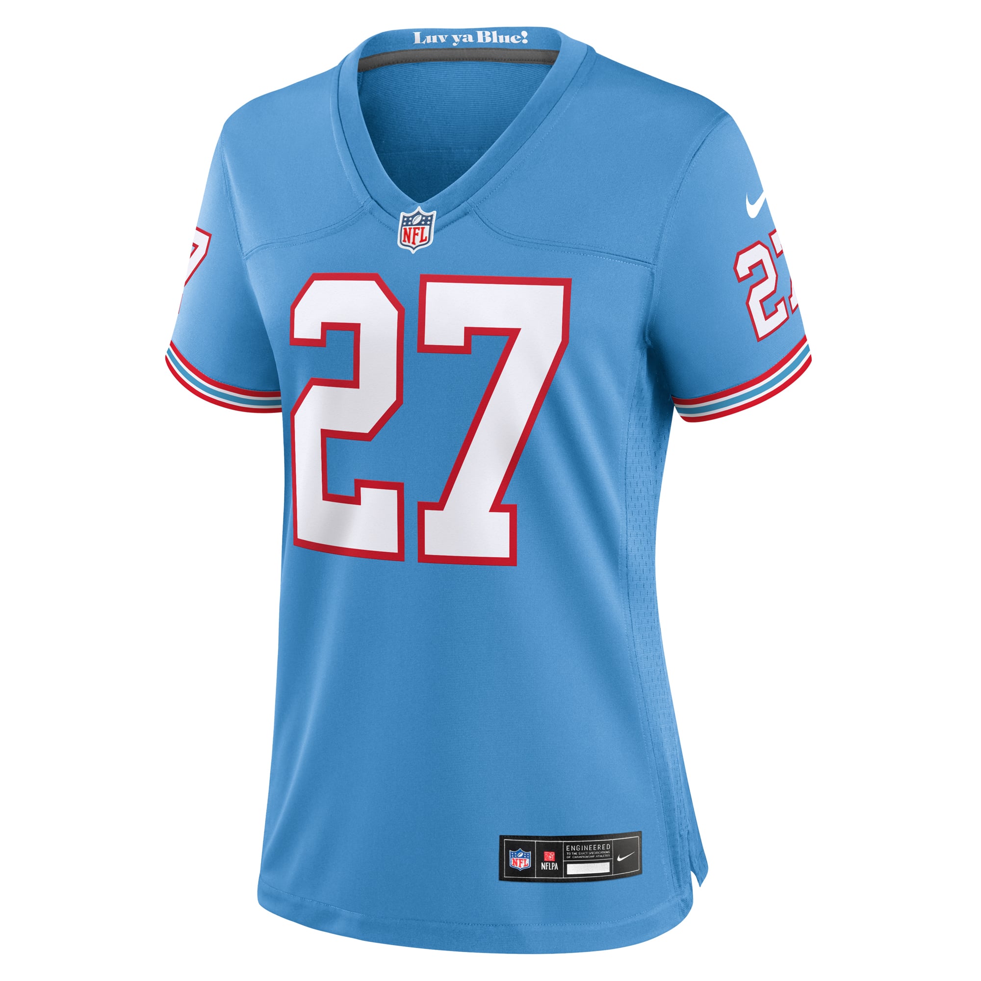 Eddie George Tennessee Titans Women's Player Throwback Game Jersey - Light Blue