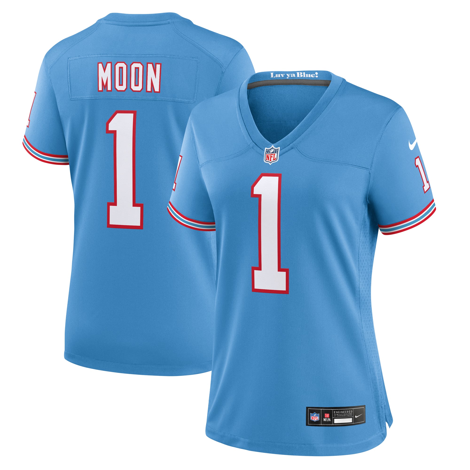 Warren Moon Tennessee Titans Women's Player Throwback Game Jersey - Light Blue
