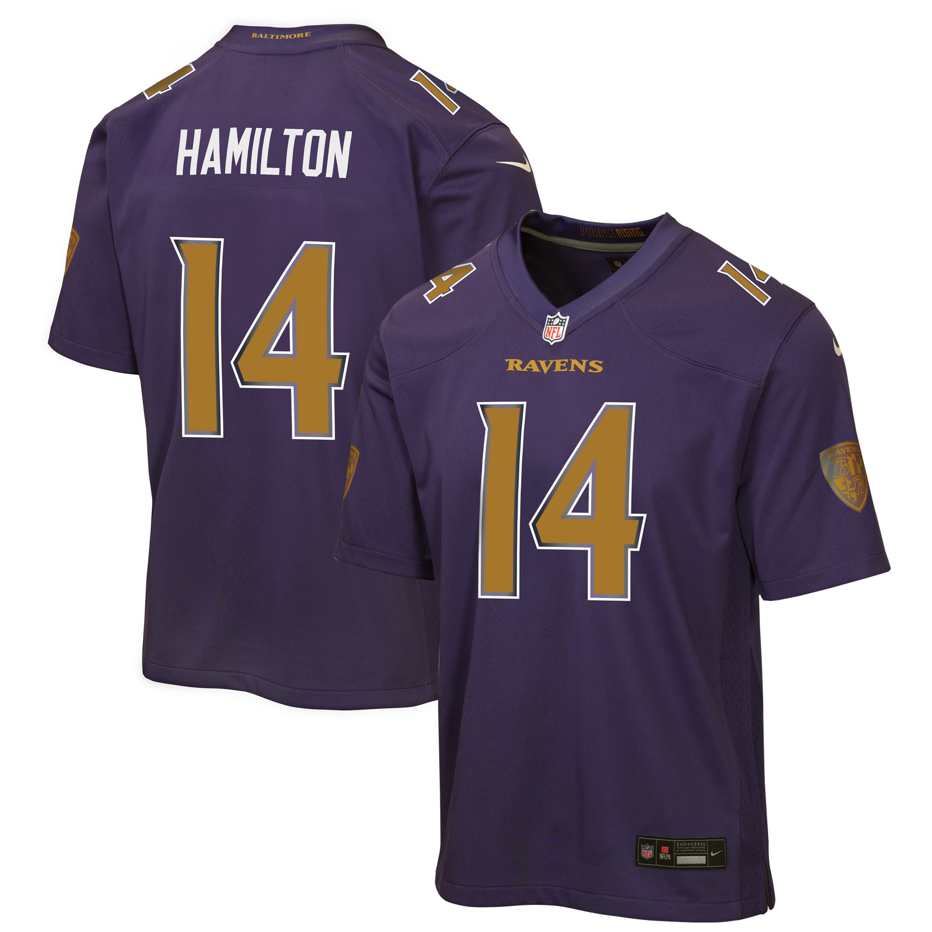 Kyle Hamilton Baltimore Ravens Youth Alternate Game Jersey - Purple