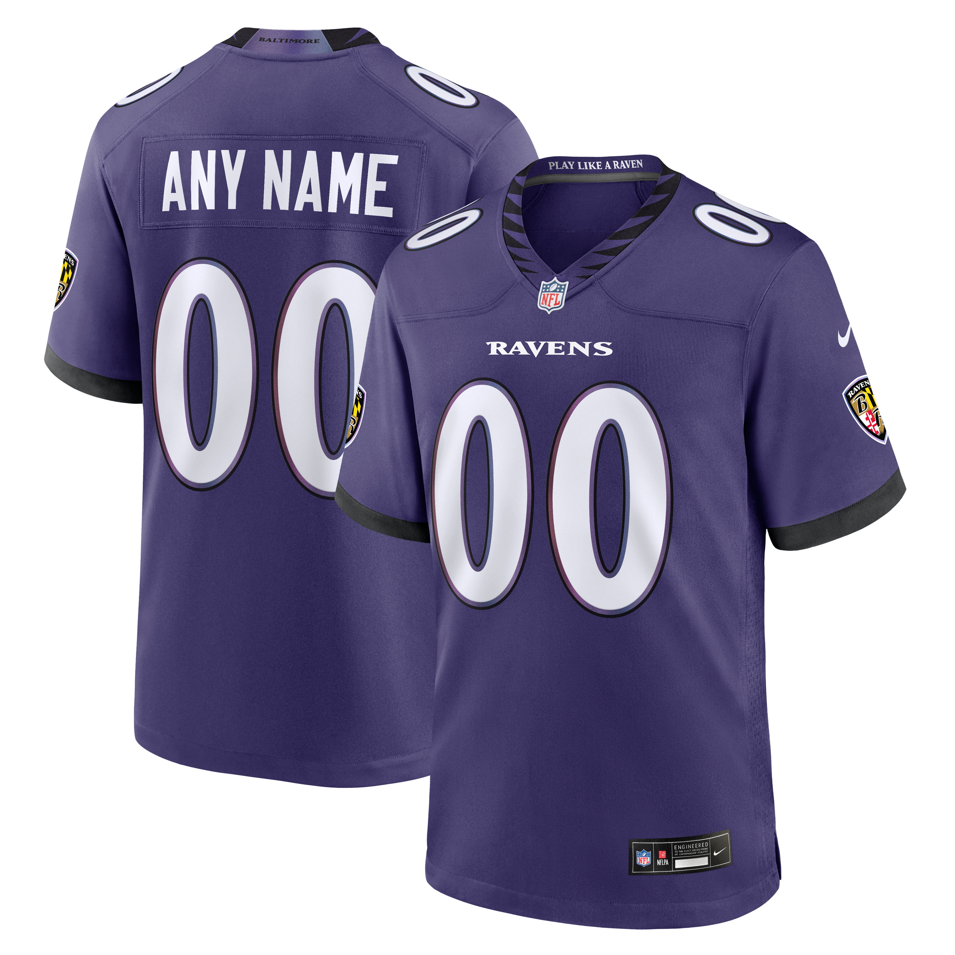 Baltimore Ravens Youth Custom Game Jersey - Purple