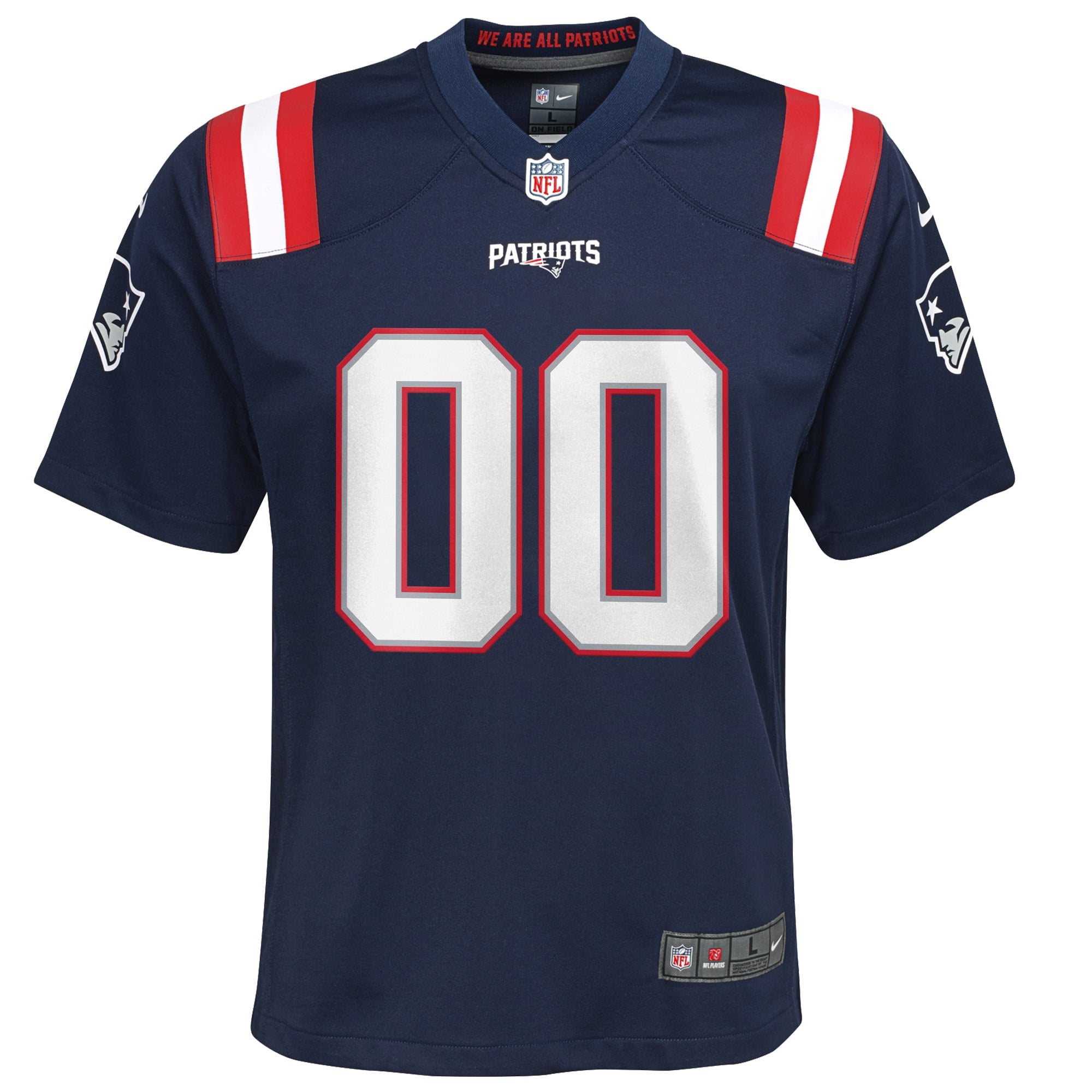 New England Patriots Youth Custom Game Jersey - Navy