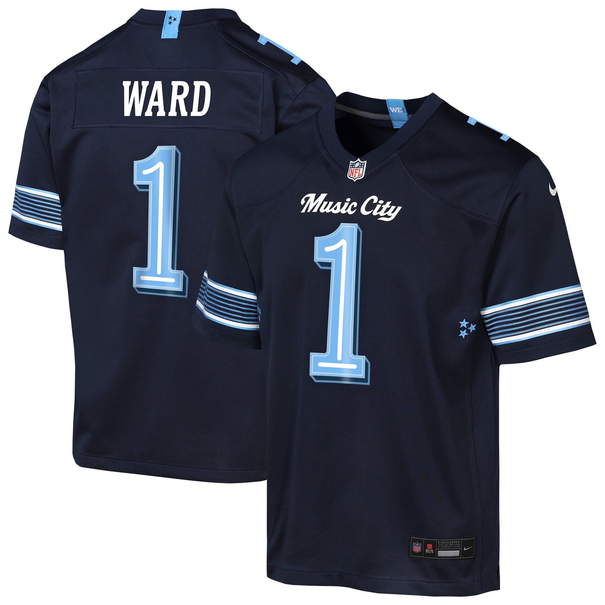 Cameron Ward Tennessee Titans Youth Rivalries Game Jersey - Navy