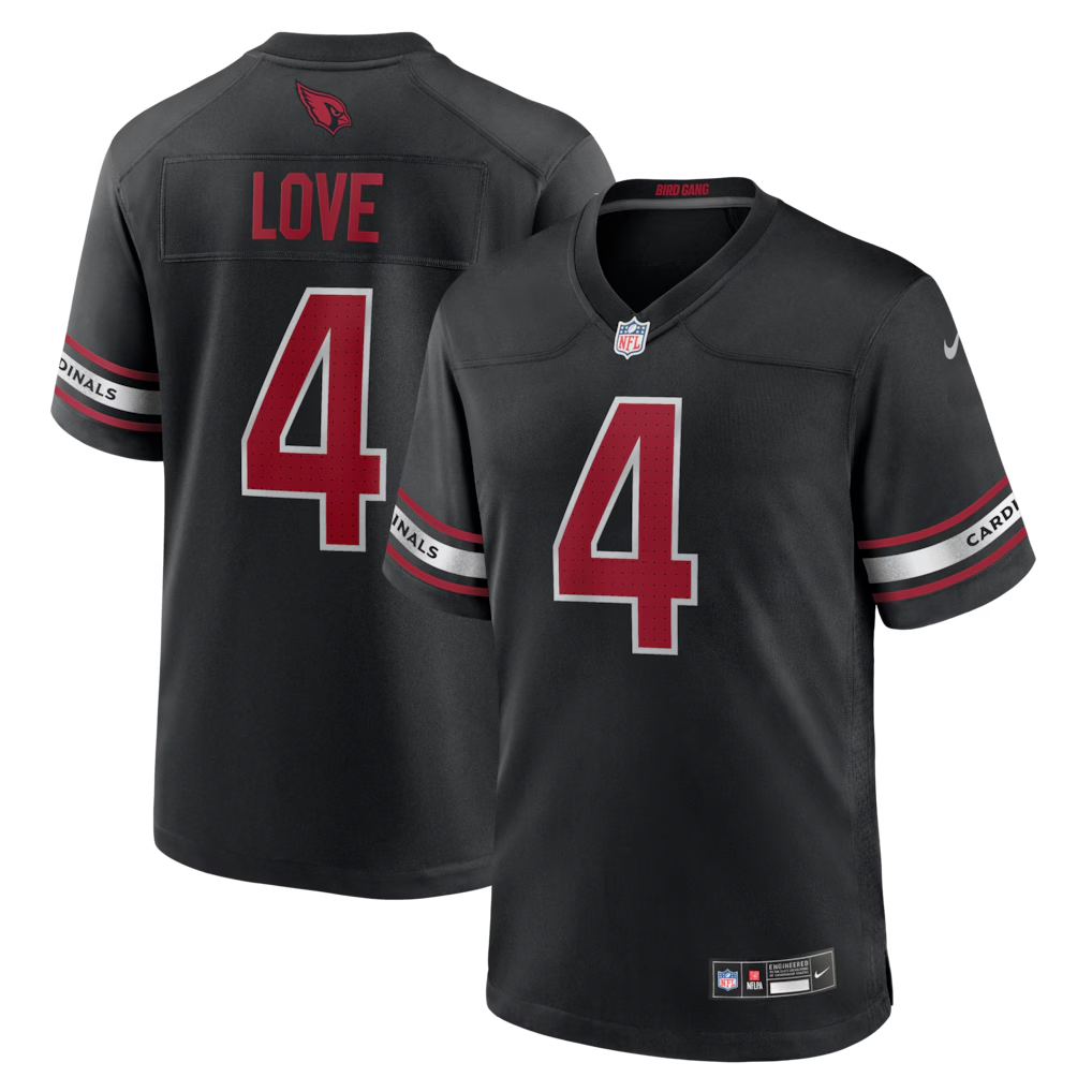 Arizona Cardinals Jeremiyah Love Black Alternate Game Jersey | Lightweight Fan Gear