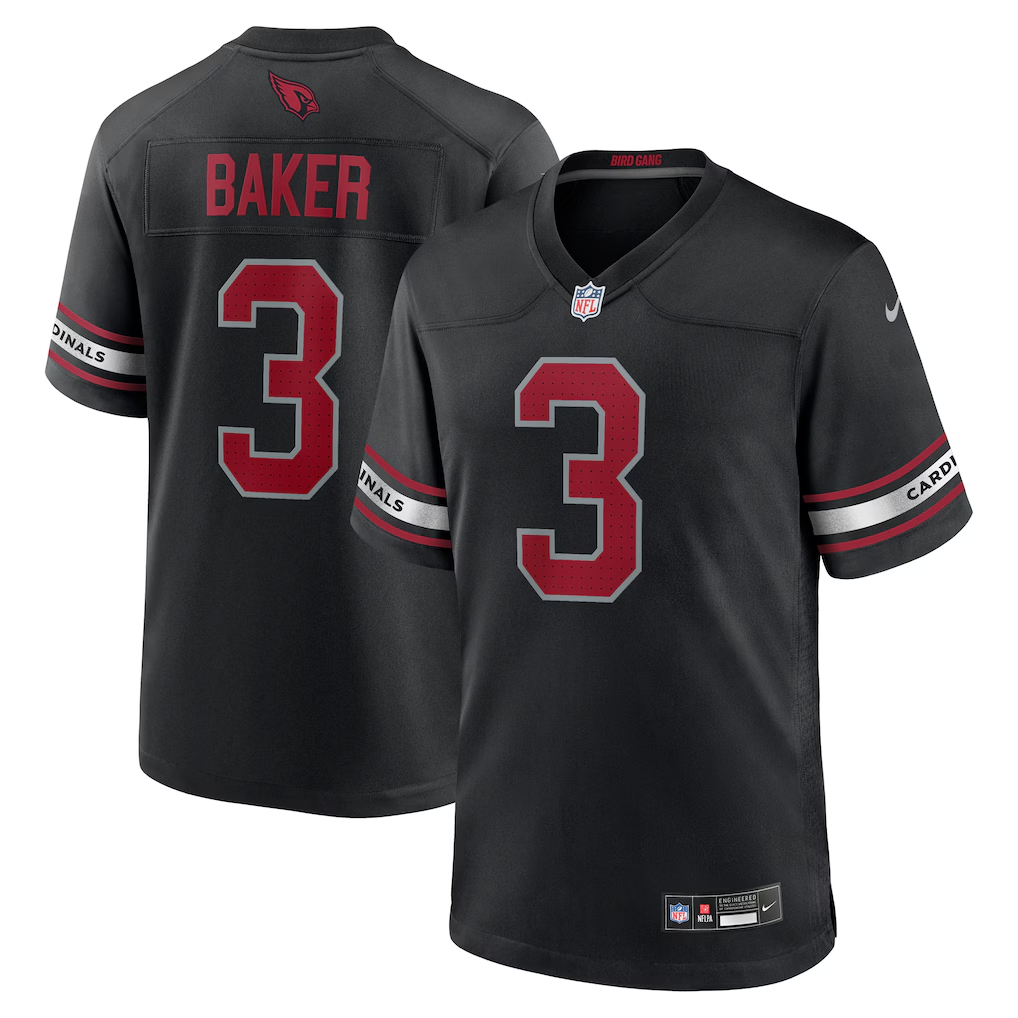 Arizona Cardinals Budda Baker Black Alternate Game Jersey | Lightweight Fan Gear