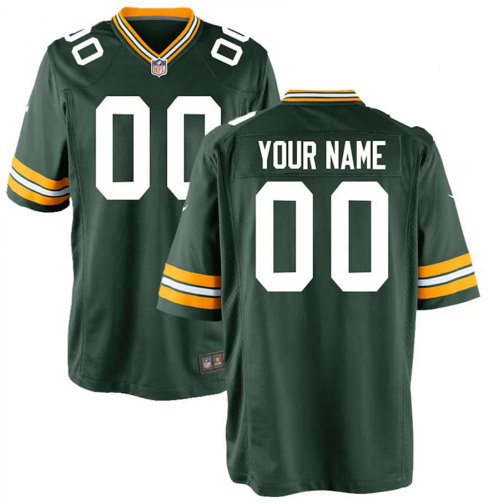 Green Bay Packers Youth Custom Game Jersey - Green